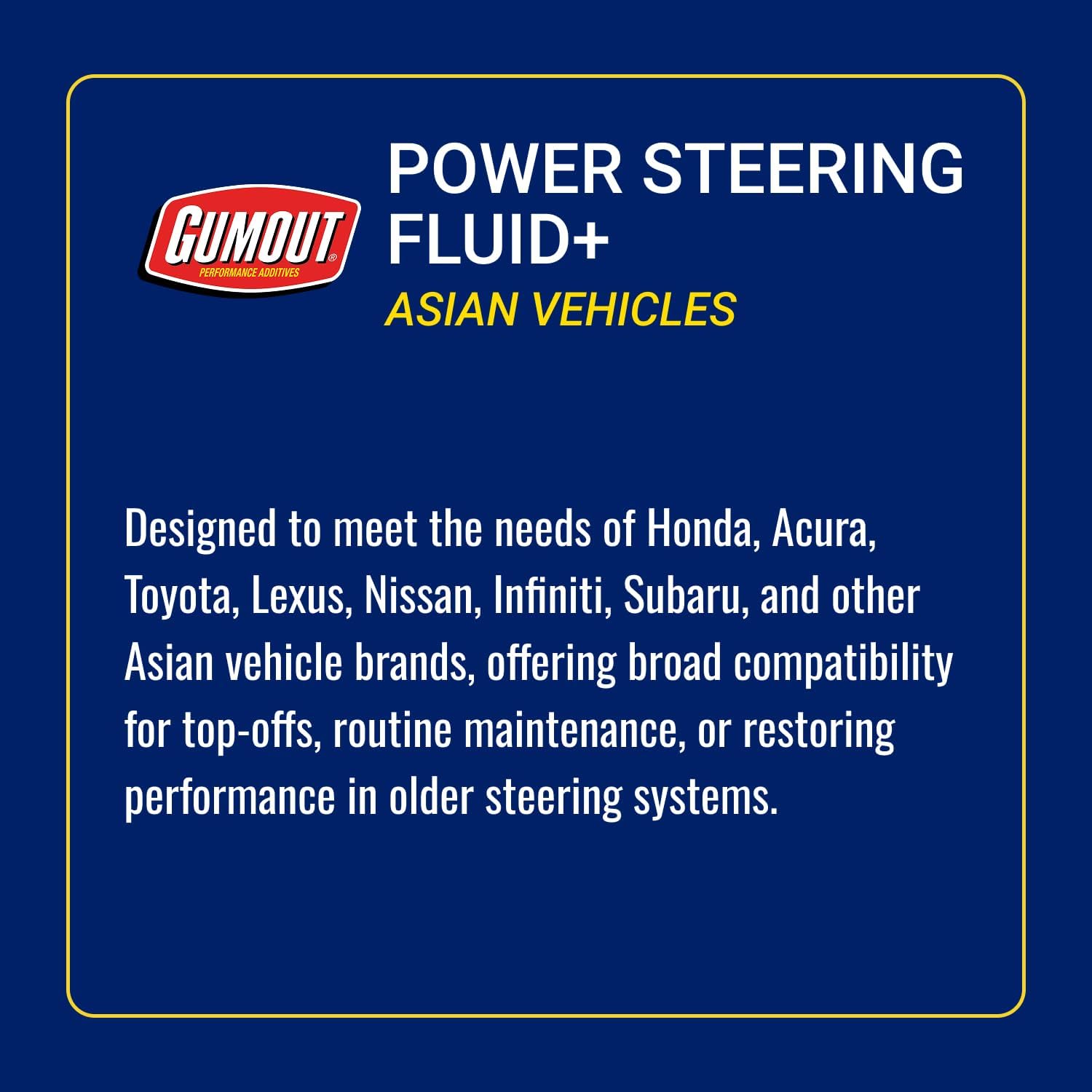 GUMOUT Power Steering Fluid+ for Honda/Acura/Toyota and Other Asian Vehicles | 32 Fl. oz., 6-Pack