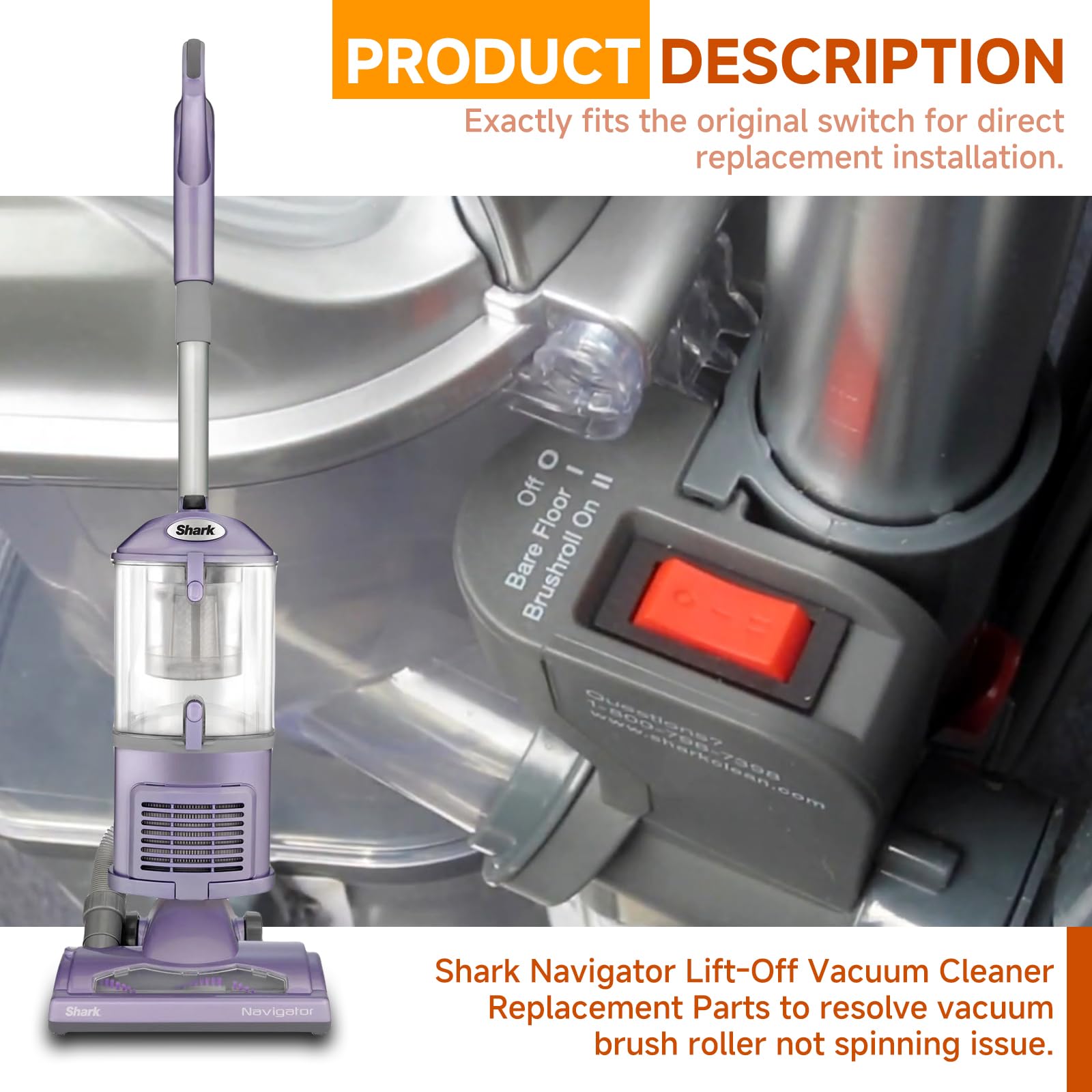 Shark Navigator NV356E brush roll switch inspection