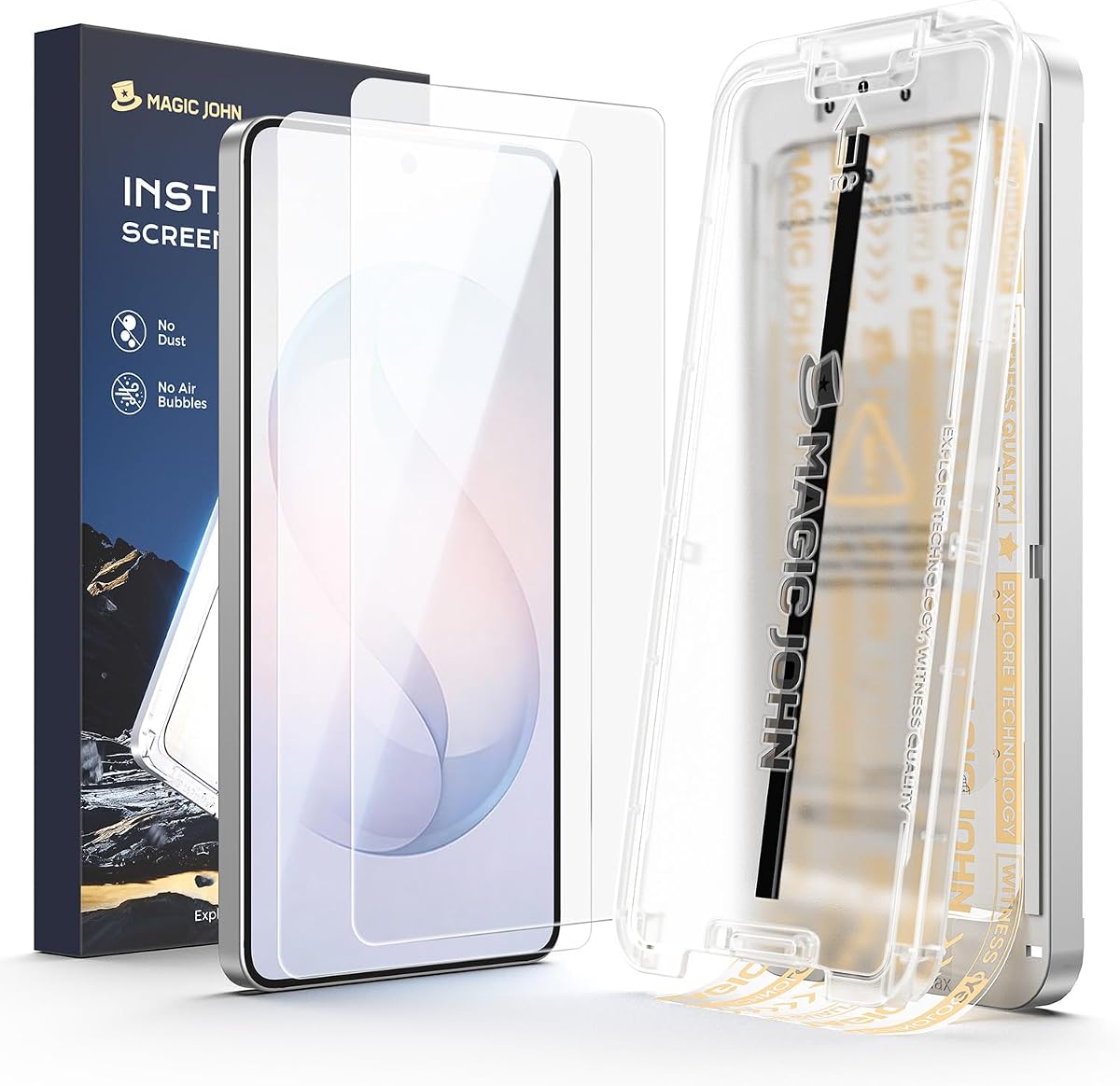 MAGIC JOHN 3rd Gen Upgraded for Samsung Galaxy S26 Ultra Screen Protector 6.9 inch, HD Clear, Shatterproof Tempered Film, Auto Dust-Elimination, Bubble Free, Easy Installation, 2 Pack