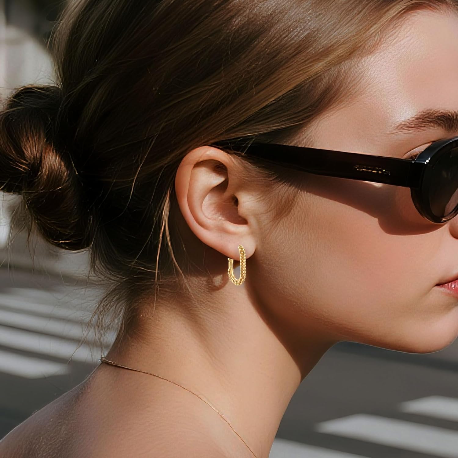 Women's Huggie Earrings-14k Gold Plated Hoop Earrings for Women-Chunky Simple Huggie Hoop Jewelry Gifts - Image 3