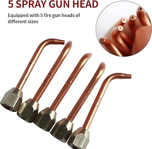 Miniatura 5 de Linterna de soldadura con 5 puntas para cilindros y mangueras de oxígeno, mini soplete de gas portátil para reparación de joyas, mini soplete de