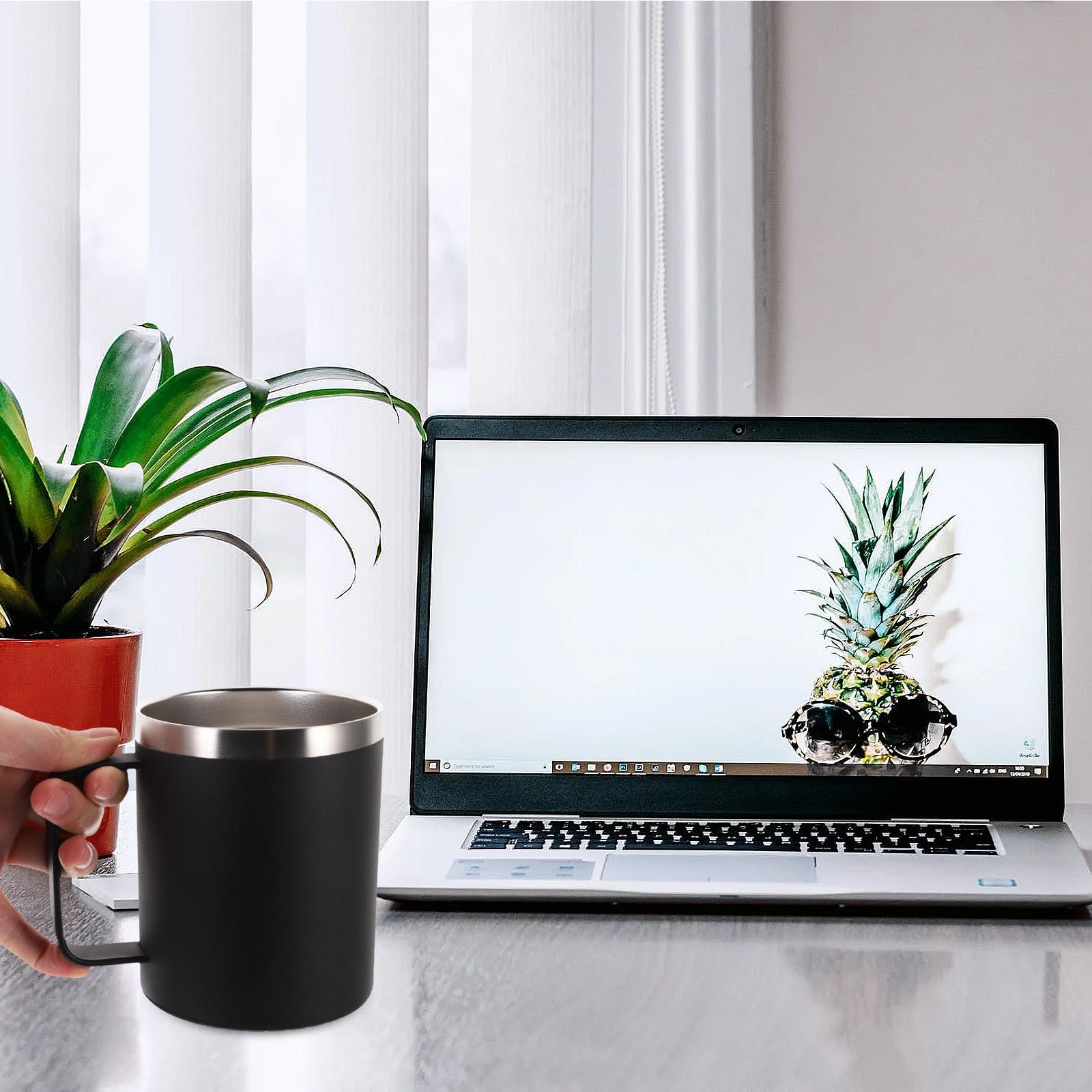 Tazza Termica in Acciaio Inox 300ml, Riscaldamento 55 Gradi | Ricarica Wireless, Rilevamento Intelligente, Protezione Surriscaldamento, Argento