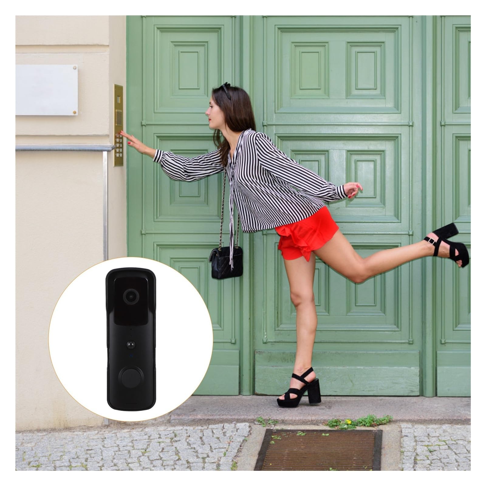 Timbre Inteligente inalámbrico con vídeo y WiFi. Timbre electrónico. Timbre inalámbrico con WiFi. Vista Amplia
