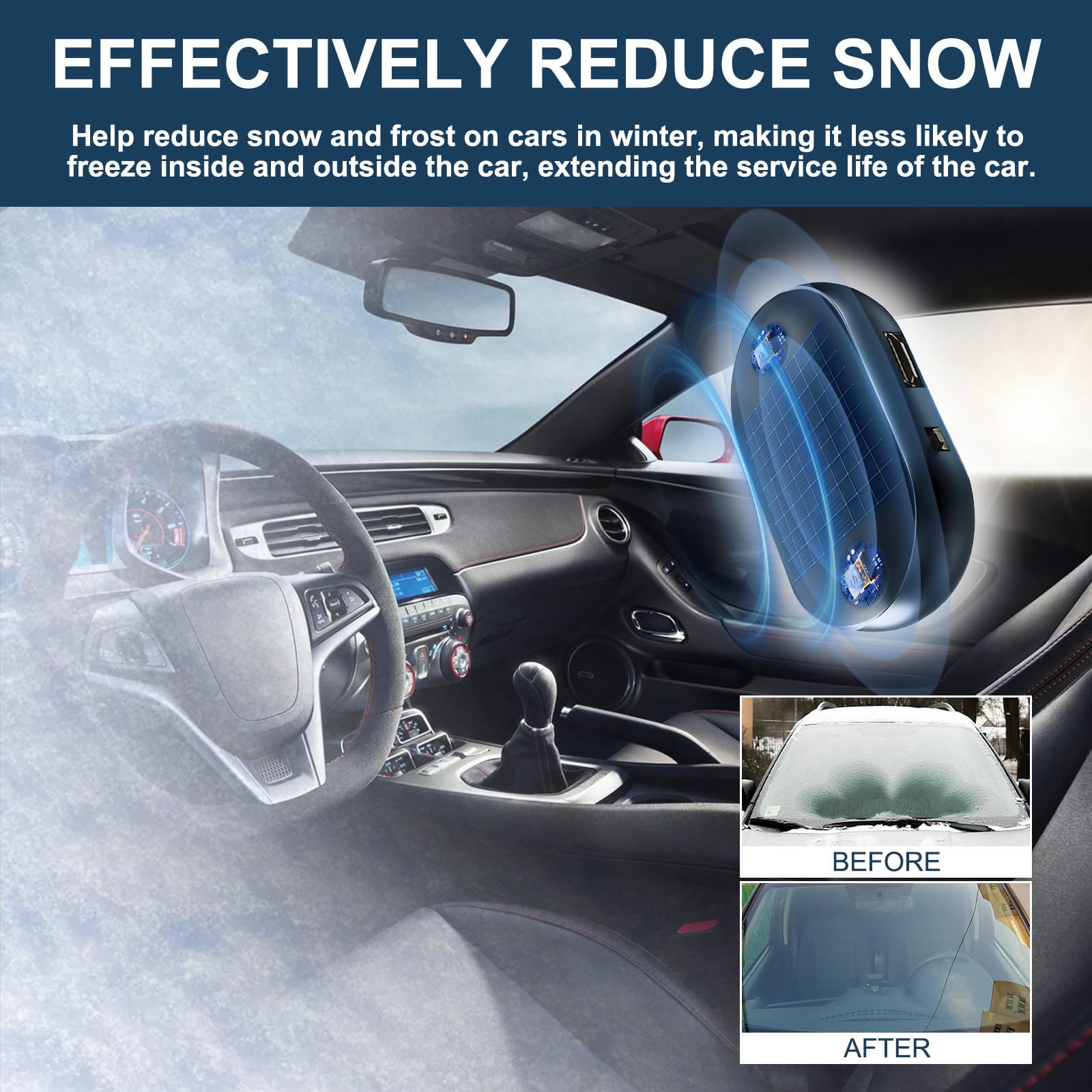 Dispositif électromagnétique de déneigement de Voiture, Instrument de déneigement antigel à interférence moléculaire électromagnétique, déneigement Efficace pour Voitures (3 pièces) 4 Pcs