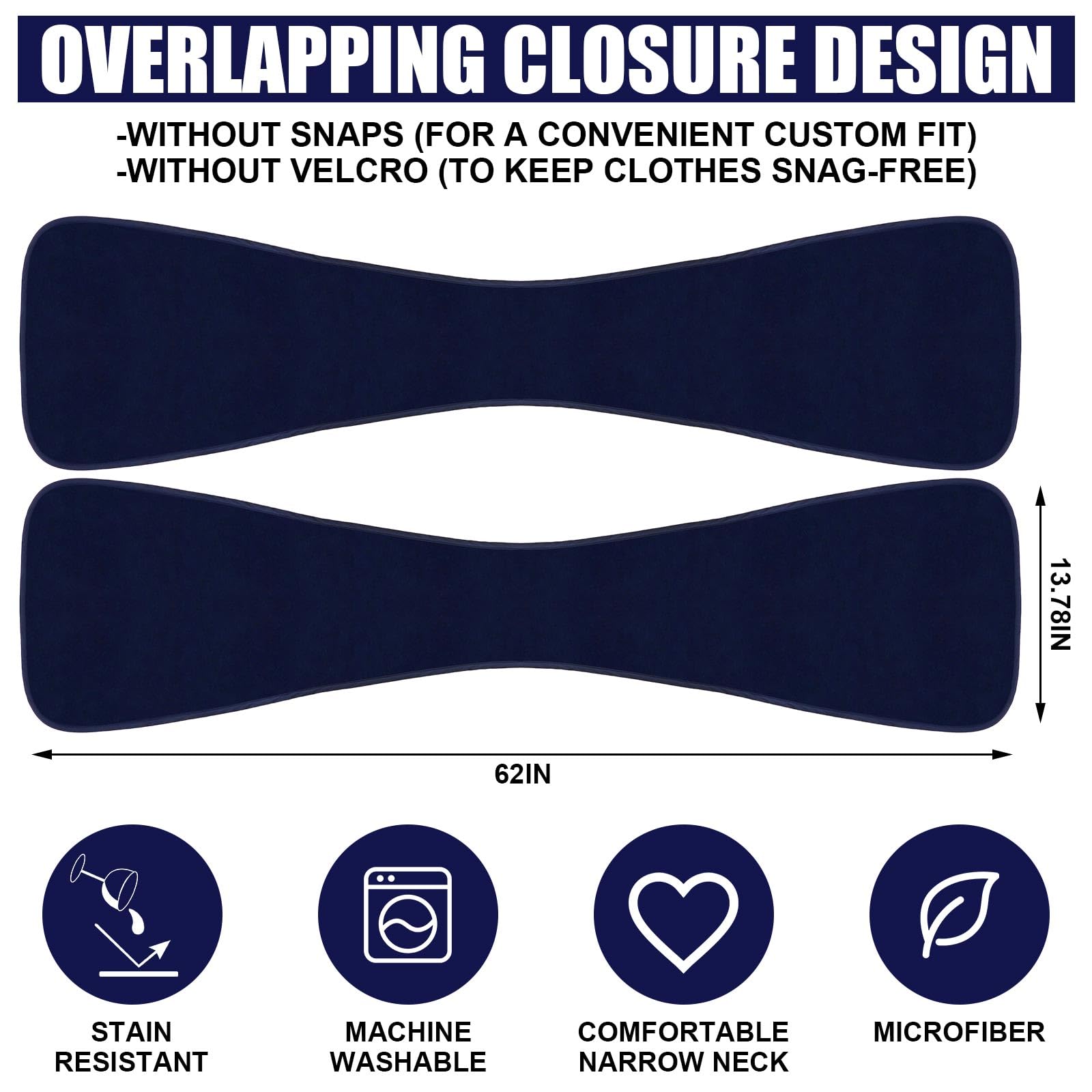 Silicherry 6 Pcs Adult Bibs Scarf for Eating Dignity Dining Protectors Scarf Bibs for Elderly Senior Citizens Washable Bibs (Blue)