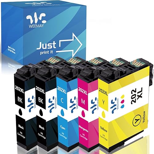 Cartuchos de tinta 202XL (5 unidades) remanufacturados de repuesto para cartuchos de tinta Epson 202 XL 202XL T202XL para usar con Epson Workforce