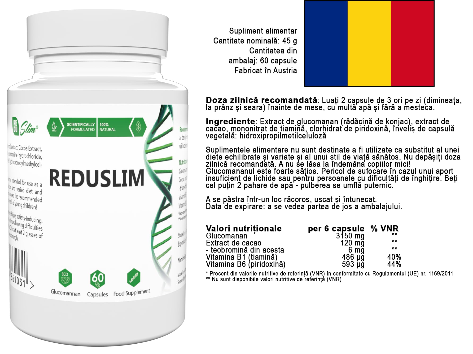 REDUSLIM – 180 Kapseln (3x 60 Kapseln), 3er Pack