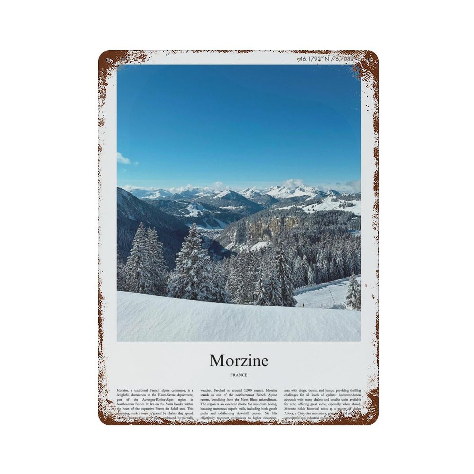 xiaoxiaoshen Morzine France City Scenery Wall Decor Art Metal Tin Poster Modern Home Decor Art Home Bar Shop Decorations Vintage Sign 40x30cm