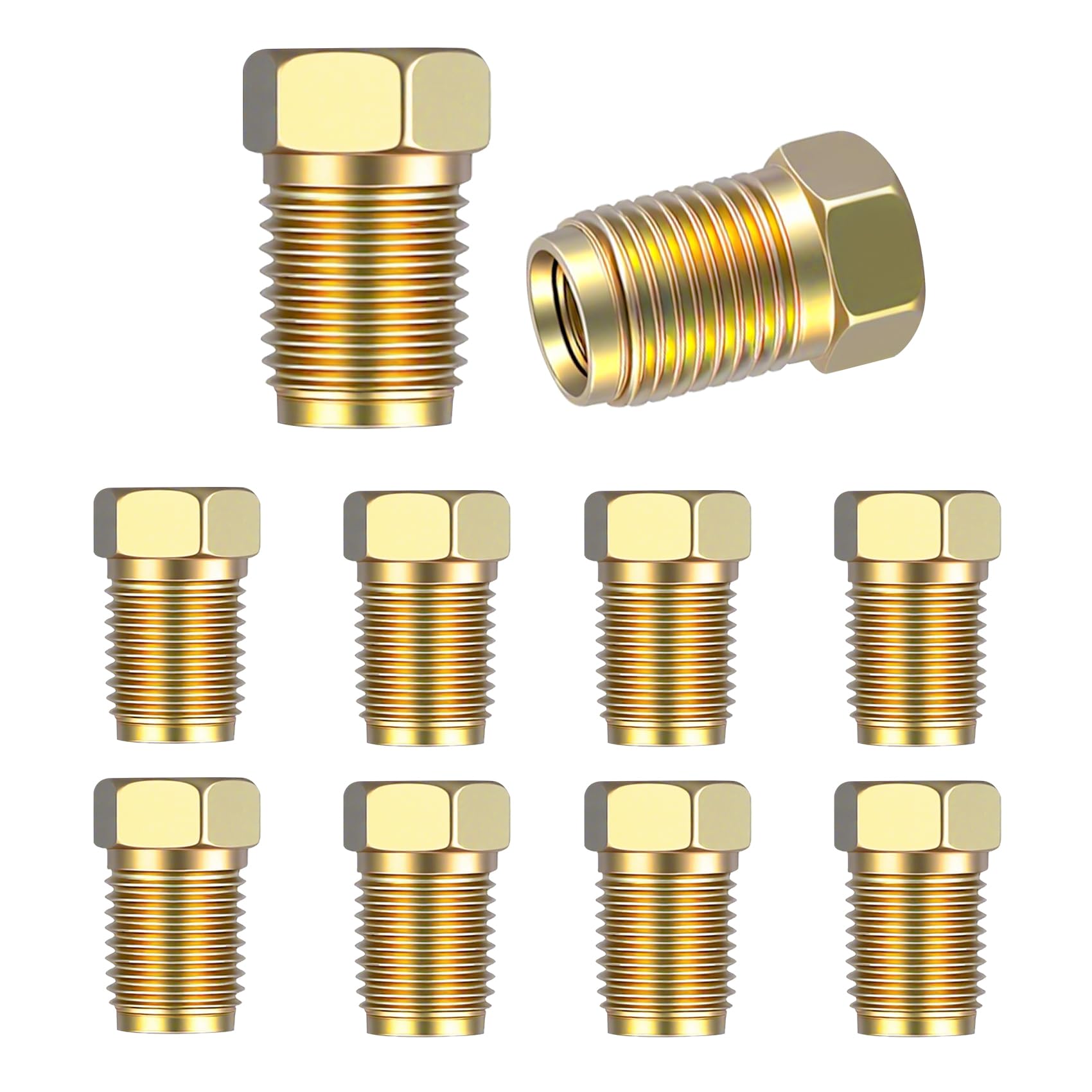 10PCS Car Brake Line Fittings Brake Line Nut M10 x 1 0 Metric Invert Flare Fittings for 3