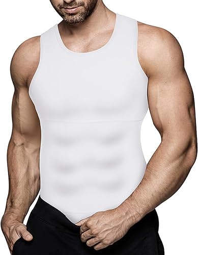 Camiseta de compresión para hombre, adelgaza y moldea el cuerpo - chaleco de entrenamiento, camiseta de tirantes, para marcar abdominales, camisetas