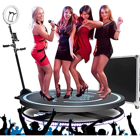 HARZHI 360 Photo Booth Machine 31.5" App/Remote Control With Selfie Lighting Honeycomb Carton