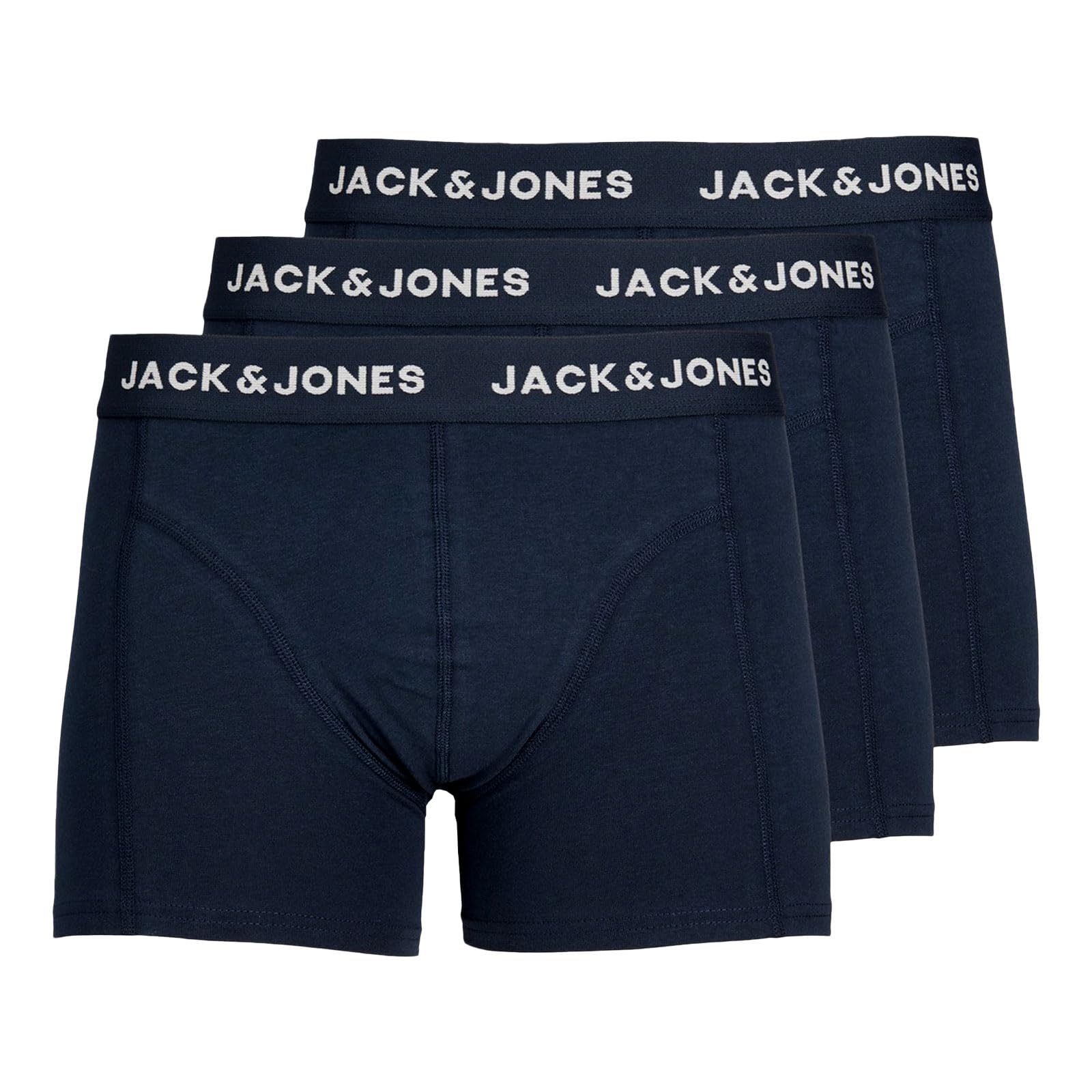 JACK & JONES Herren Unterhosen Shorts Boxershorts Trunks 3er Pack, Farbe:Navy, Wäschegröße:L, Artikel:-Blue Nights