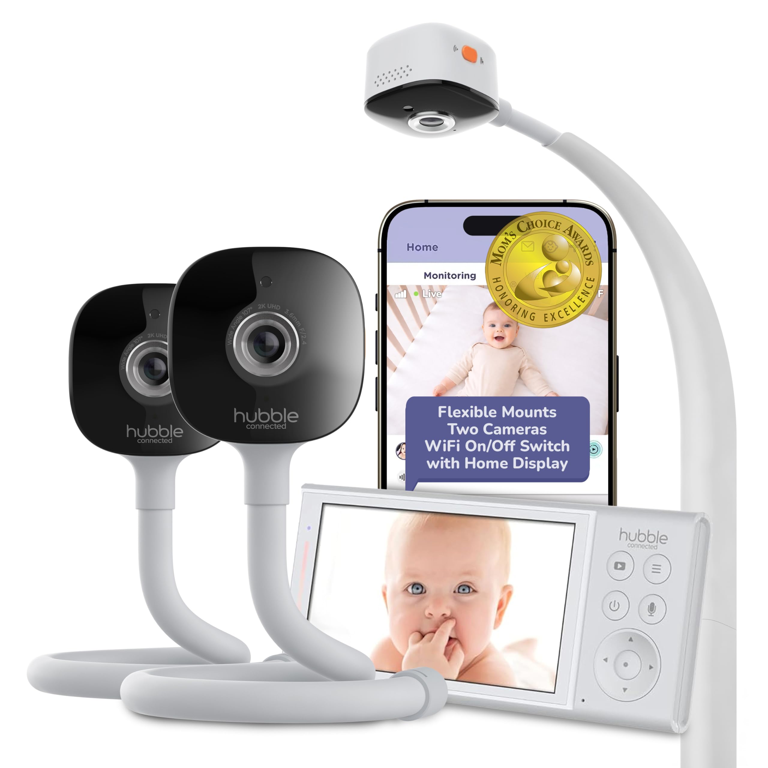 HUBBLE CONNECTED GoBaby Pro Twin - Two Cameras, 5” HD Home Display