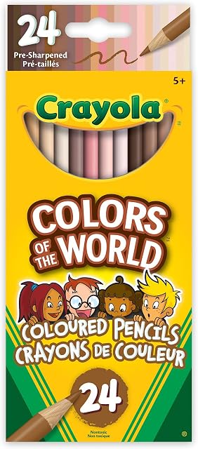 CRAYOLA Colours of the World Colouring Pencils - Assorted Colours (Pack of 24) | Colours That Represent Skin Tones from Around the World | Ideal for Kids Aged 3+