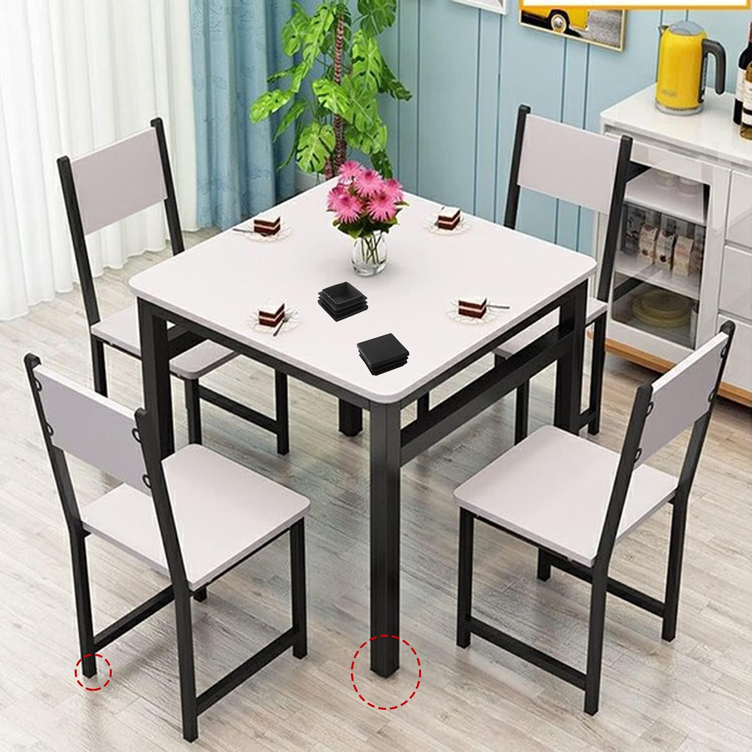 YouU 75 x 75mm Square Tubing Black Plastic Plug End Cap Fence Post Pipe Cover Tube Chair Glide Insert Finishing Plug Heavy Duty Post End Cap 6 pcs - Image 5