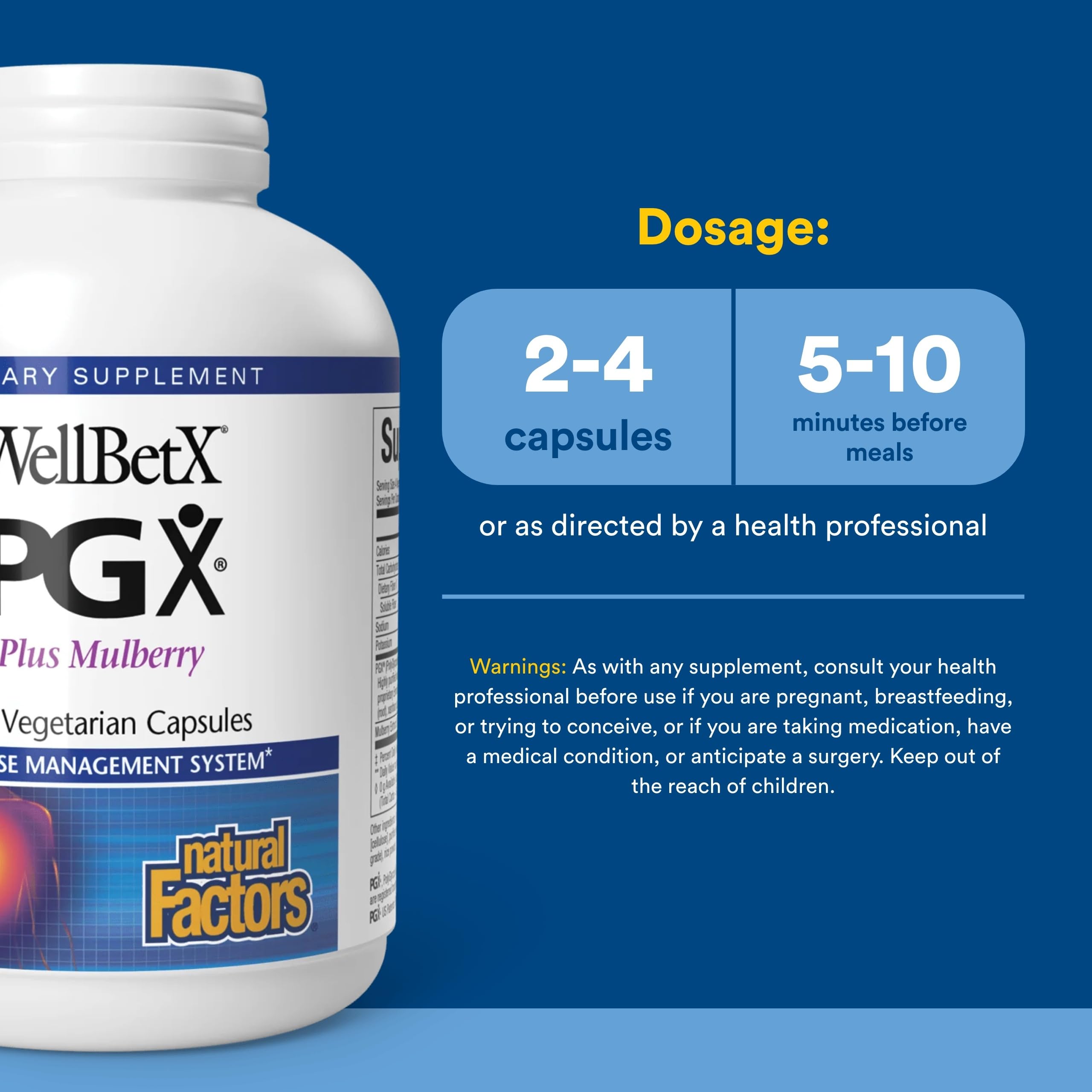 Amazon.com: PGX by Natural Factors, WellBetX Plus Mulberry, 180