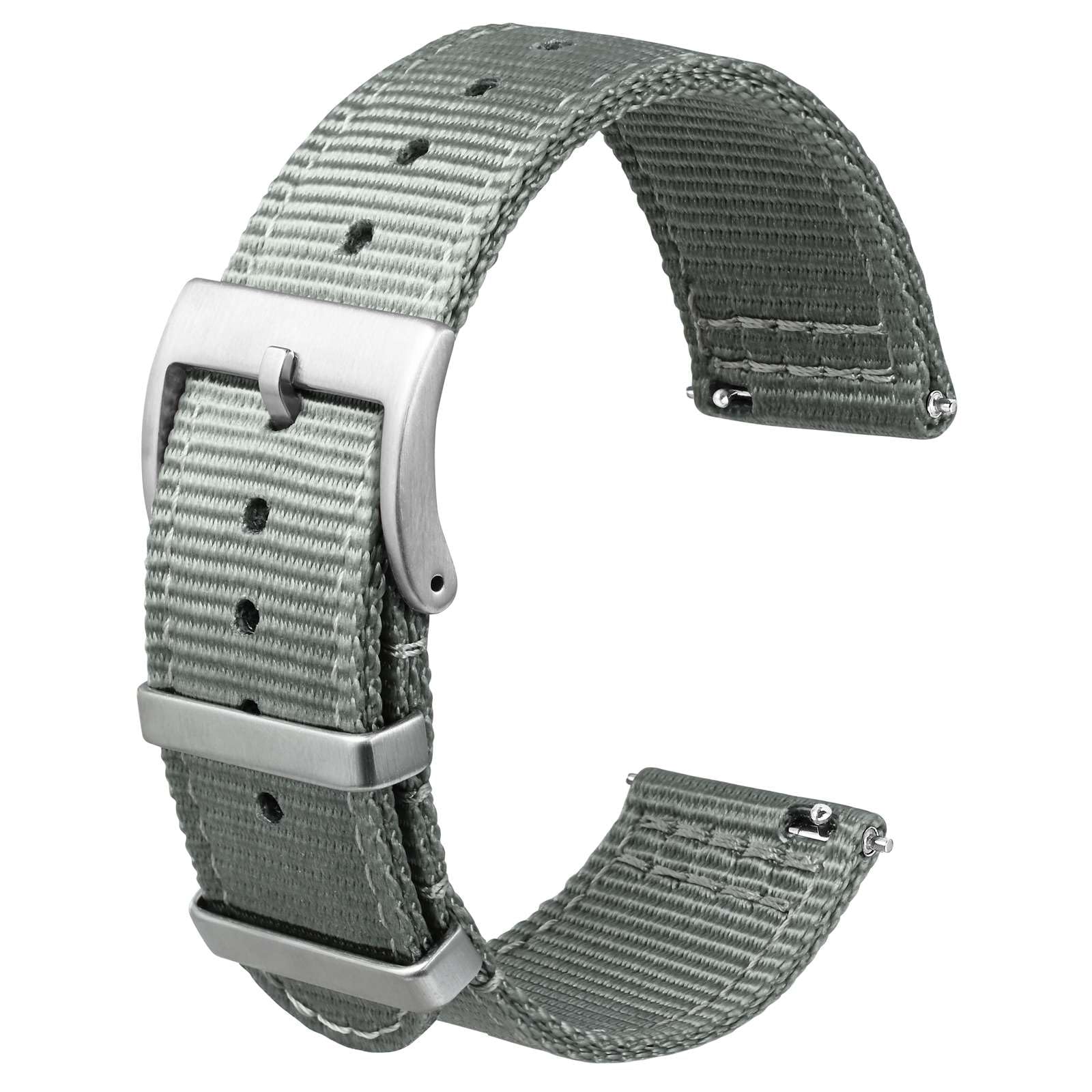 Anbeer Cinturino in nylon a sgancio rapido in due pezzi con passante in metallo, cinturino in nylon intrecciato a doppio strato