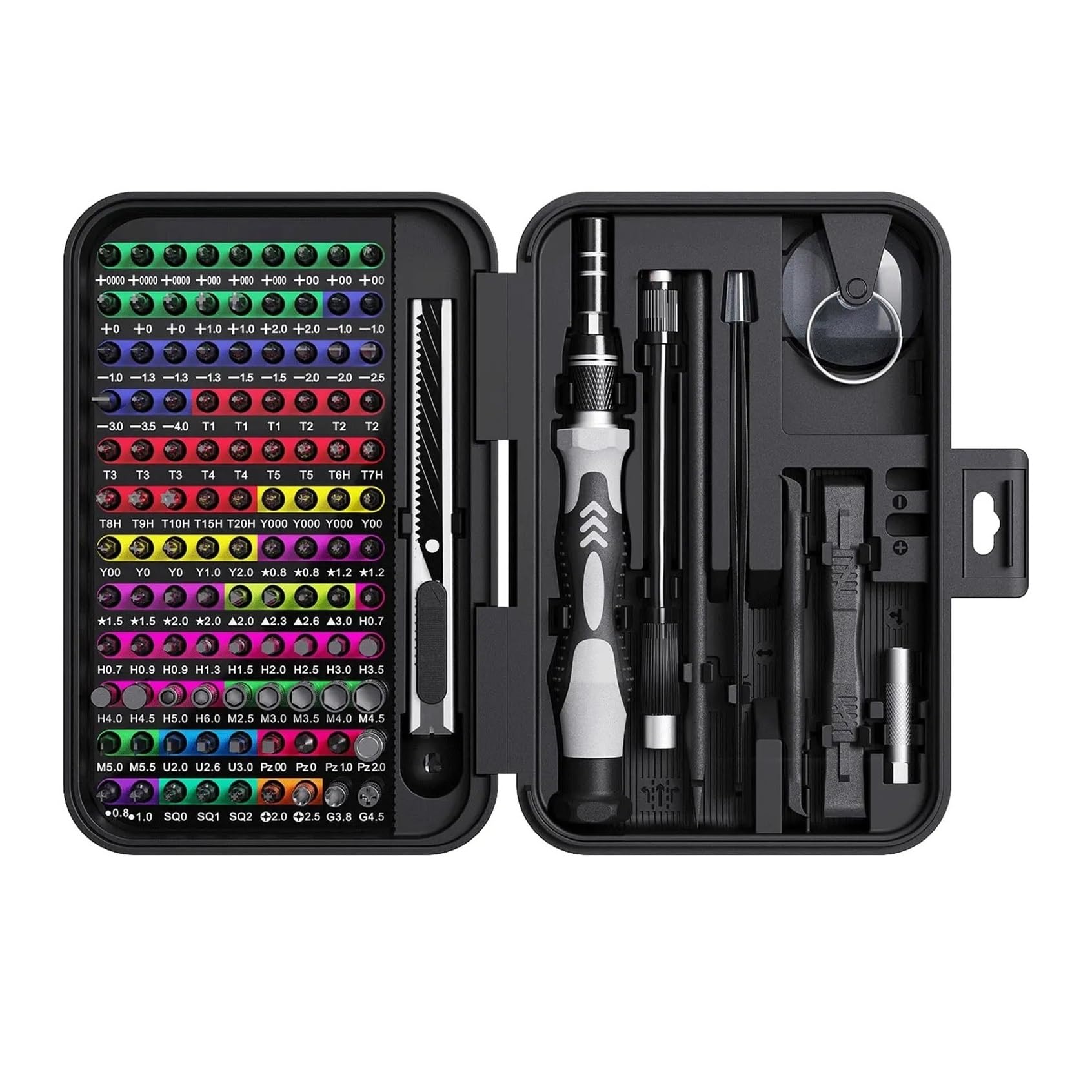 Khfgdhg 132 In 1 Black Precision Screwdriver Set Phillips Torx Magnetic Screwdriver Head With Storage Box 152 Bit Small Hand Repair Tool Kit Hand Tool Sets(132 In 1 Black)