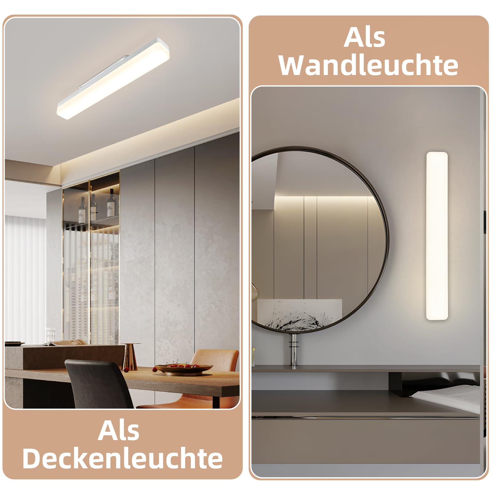 CBJKTX lampa sufitowa led 40cm oświetlenie sufitowe 18W ‎1620LM IP20 oprawa odporna na wilgoć led IP66 lampa łaty led naturalna biel 4000K do garażu warsztatowe biura sklepu pomieszczeń