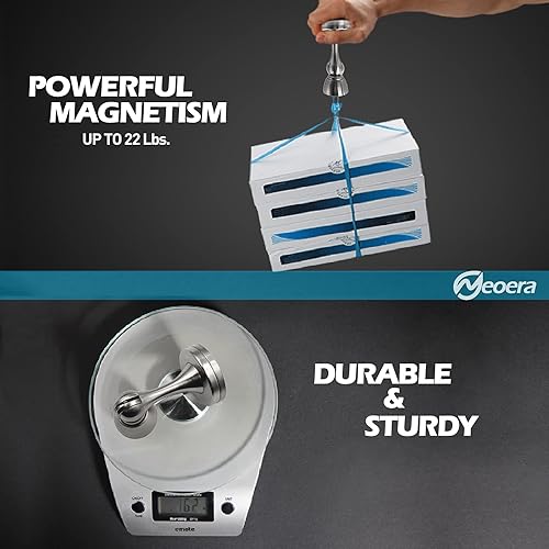Miniatura 4 de Neoera Tope magnético de puerta (color níquel cepillado) Tope de puerta fuerte magnético para mantener la puerta abierta, antioxidante, resistente