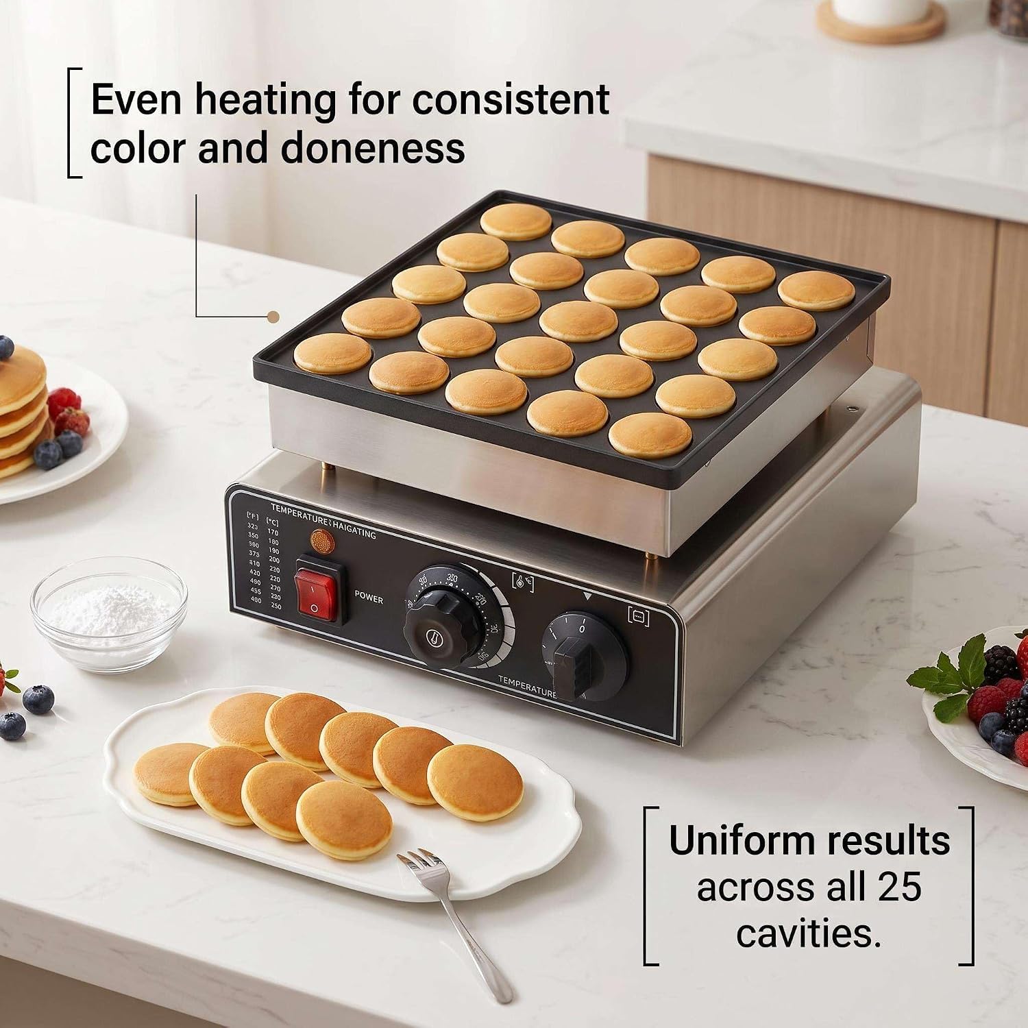 Appareil électrique à 25 Trous pour takoyaki et crêpes, 900 W