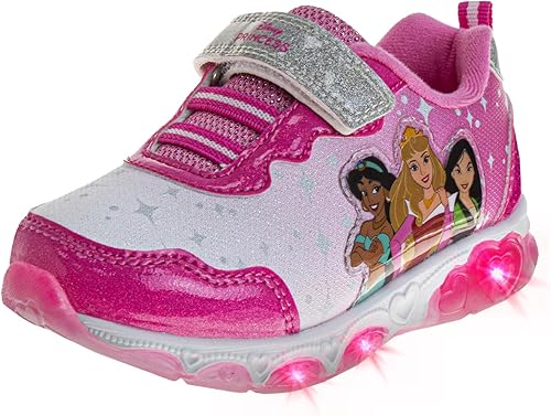 Disney Zapatos iluminados sin cordones de personajes de princesa para niñas (bebéniña pequeña)