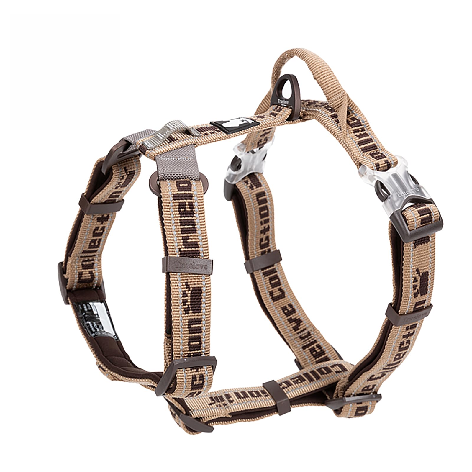 Truelove H-Type Dog Harness, Breathable & Reflective, Brown, L