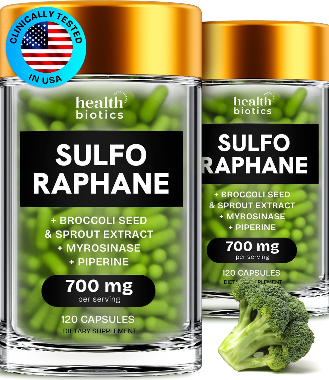 Liposomal Sulforaphane Supplement Organic Broccoli Sprouts, 700mg, 240 Caps