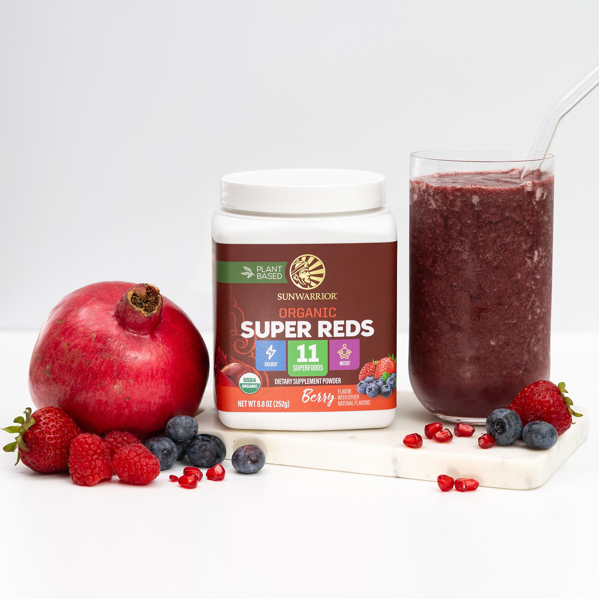 Organic Super Reds Powder 11 Superfoods with Beet Root, Berries, Reishi & Cordyceps – Natural Energy, Circulation & Immune Support – USDA Organic Vegan Non-GMO, Gluten-Free Superfood Drink 28 Servings — Amazon image 7