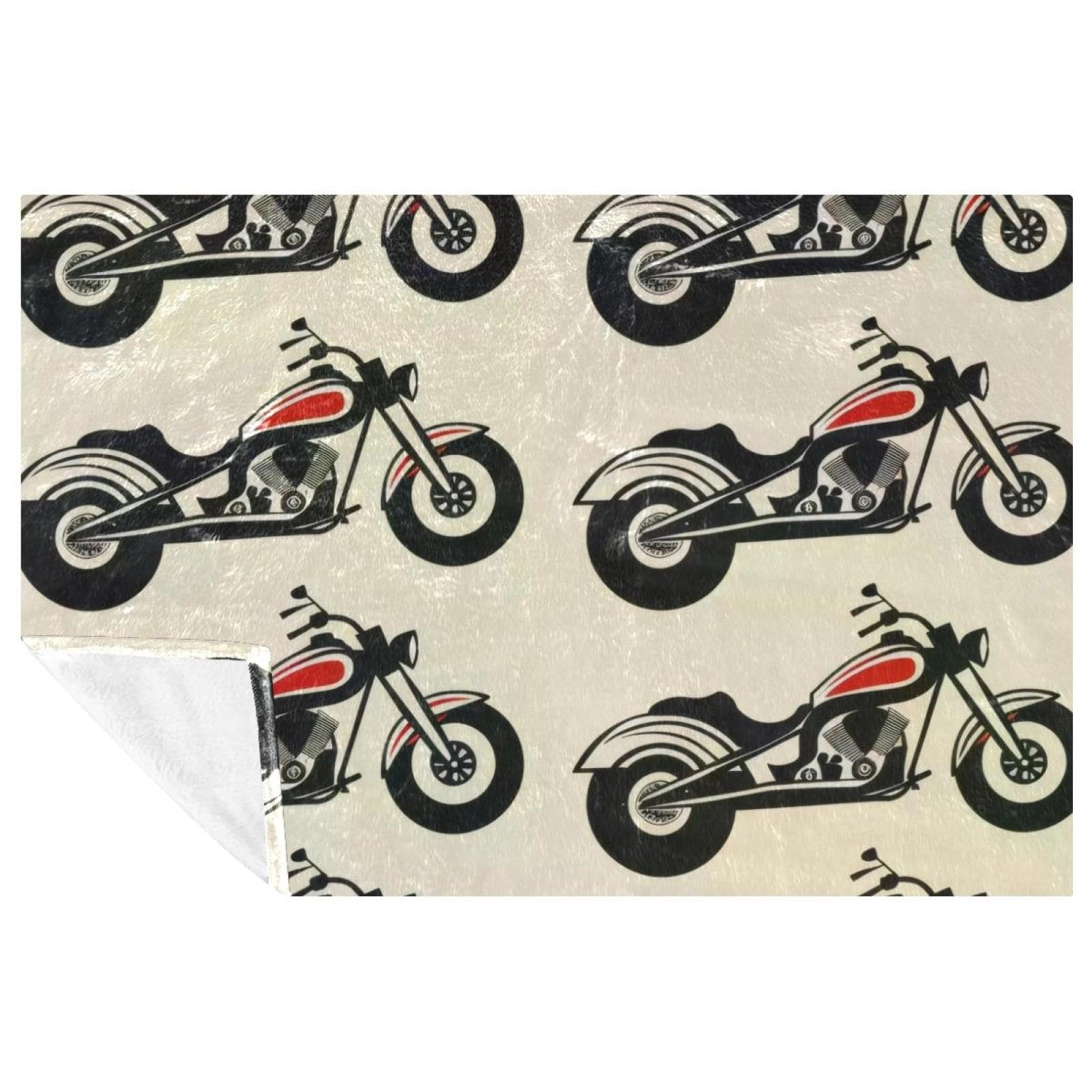 Couverture imprimée moto de course 150x100 cm douce et chaude pour lit et canapé