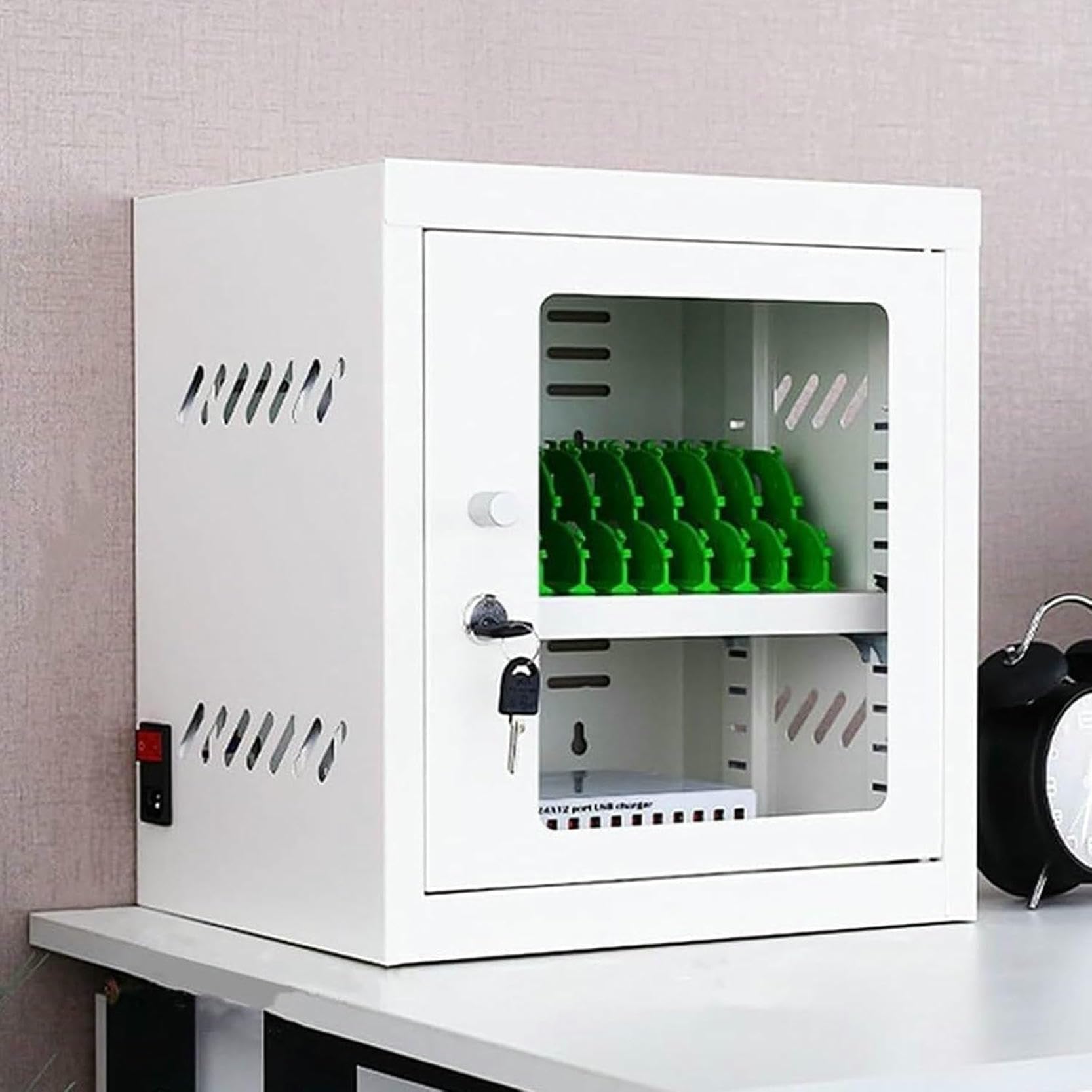 Casier de stockage pour téléphone portable et station de chargement pour aéroports