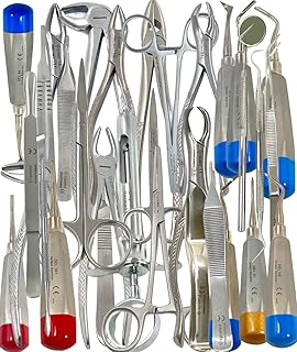New Professional Premium German Stainless-32 Pcs Oral Dental Extraction Extracting Forceps, Dental Elevators, Forceps -All in One