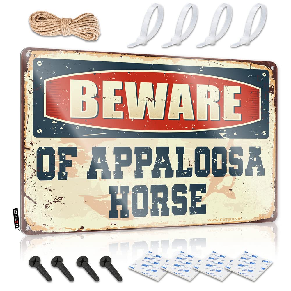 Beware Of Appaloosa Horse Aesthetic Funny Sign | Statue Vintage Style Gift Spring Decoration Easy Hang(30X40CM)