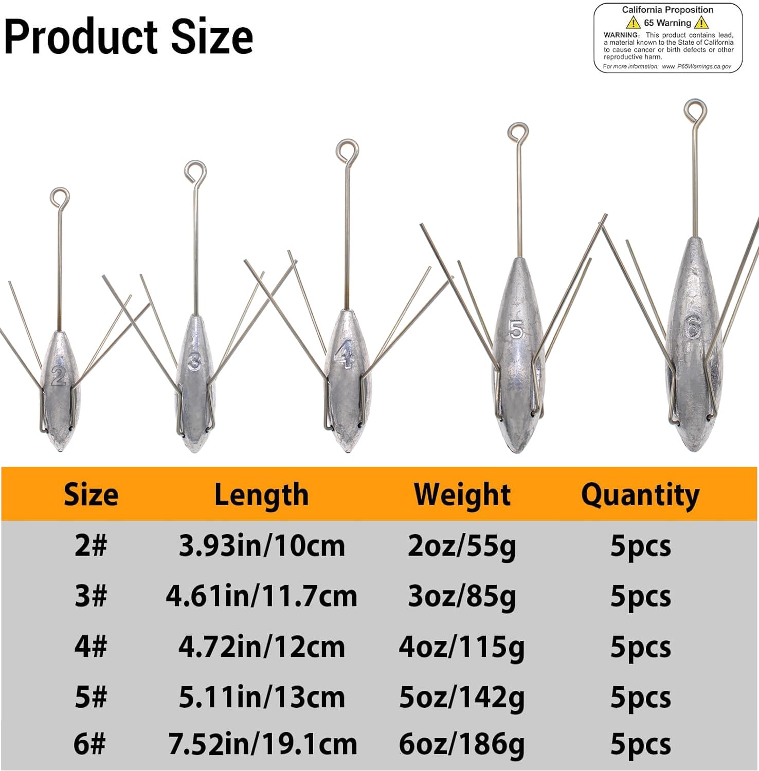 5 pesi da pesca Sputnik Sinker piombo surf casting Spider Sinkers coda lunga attrezzatura da pesca per pesce gatto acqua salata spiaggia sabbia oceano