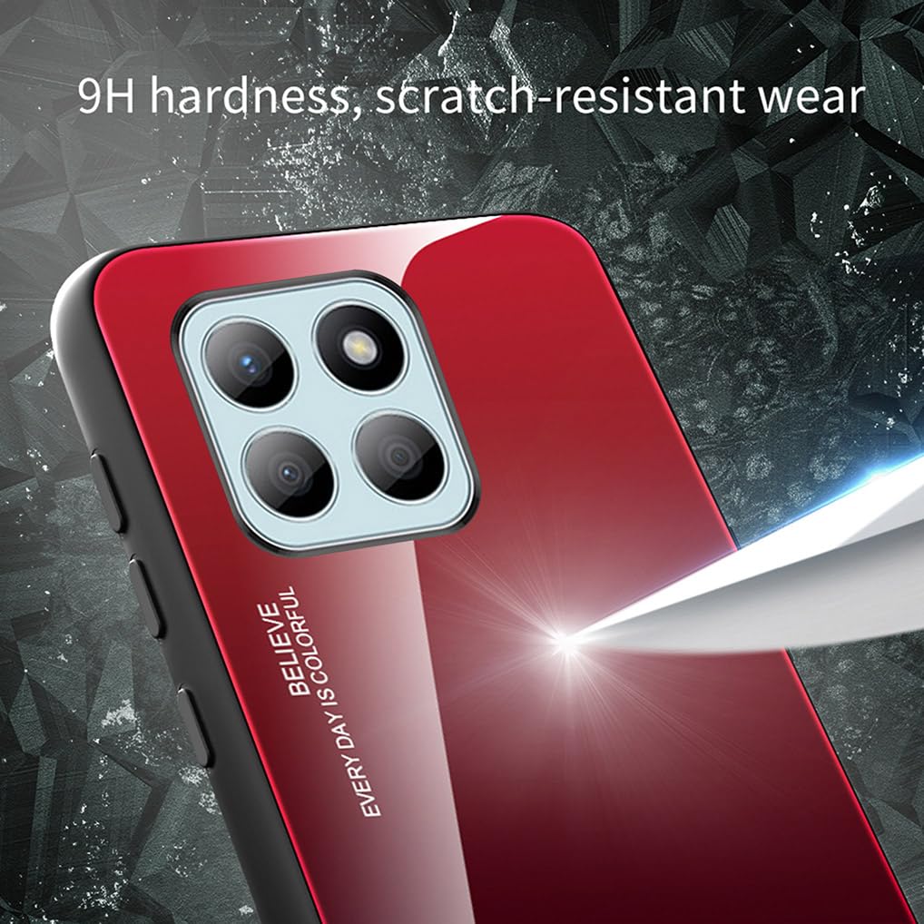 SEAHAI Hülle Für Honor X6b – Mit Gehärtetem Glas & Silikon-Rahmen, Stoßfest, Farbverlauf Lila