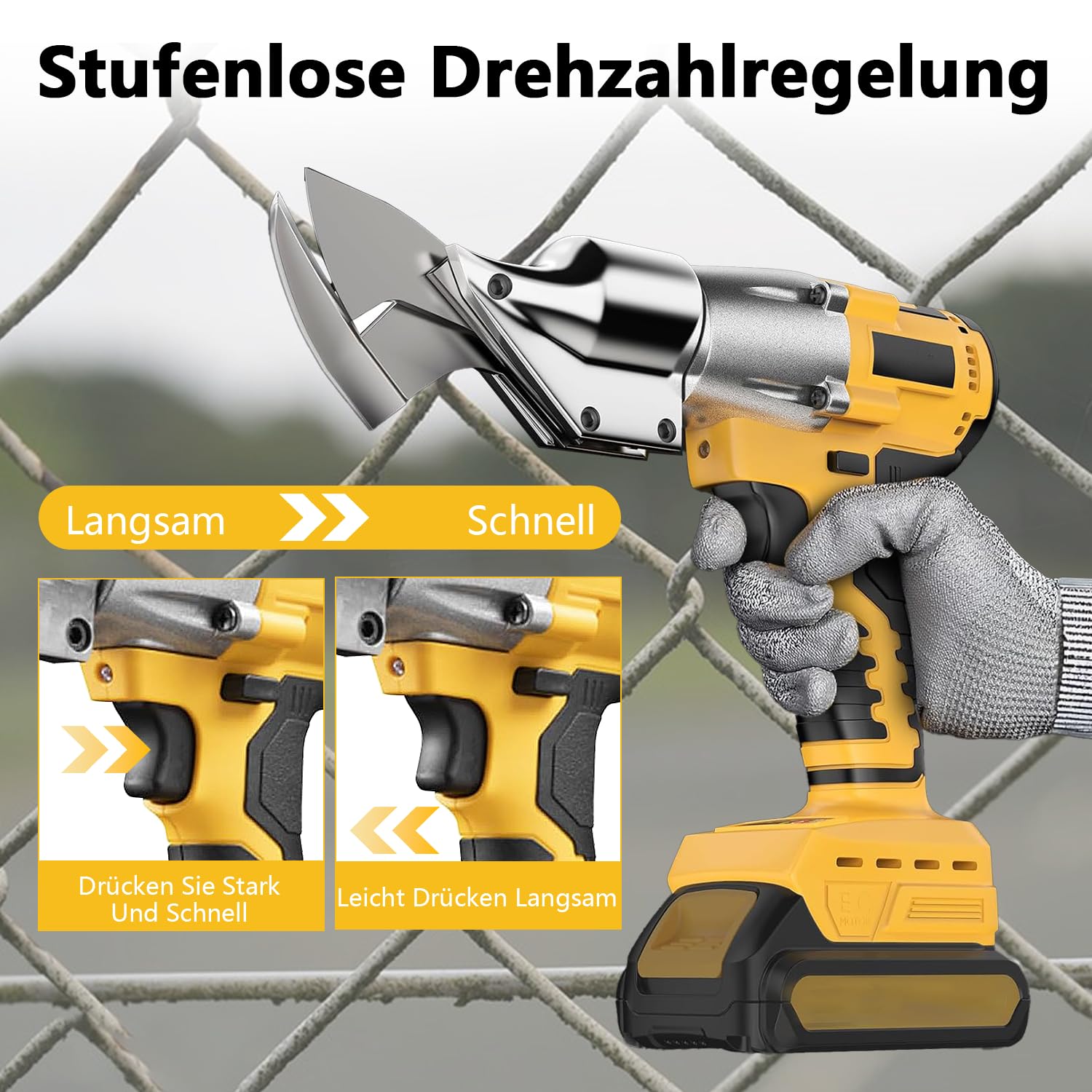Tijeras de hojalata compatibles con batería Dewalt de 20 V, tijeras eléctricas de metal con cabezal giratorio de 360°, tijeras eléctricas sin escobillas para chapa, alfombras, tela, cuero, papel (sin