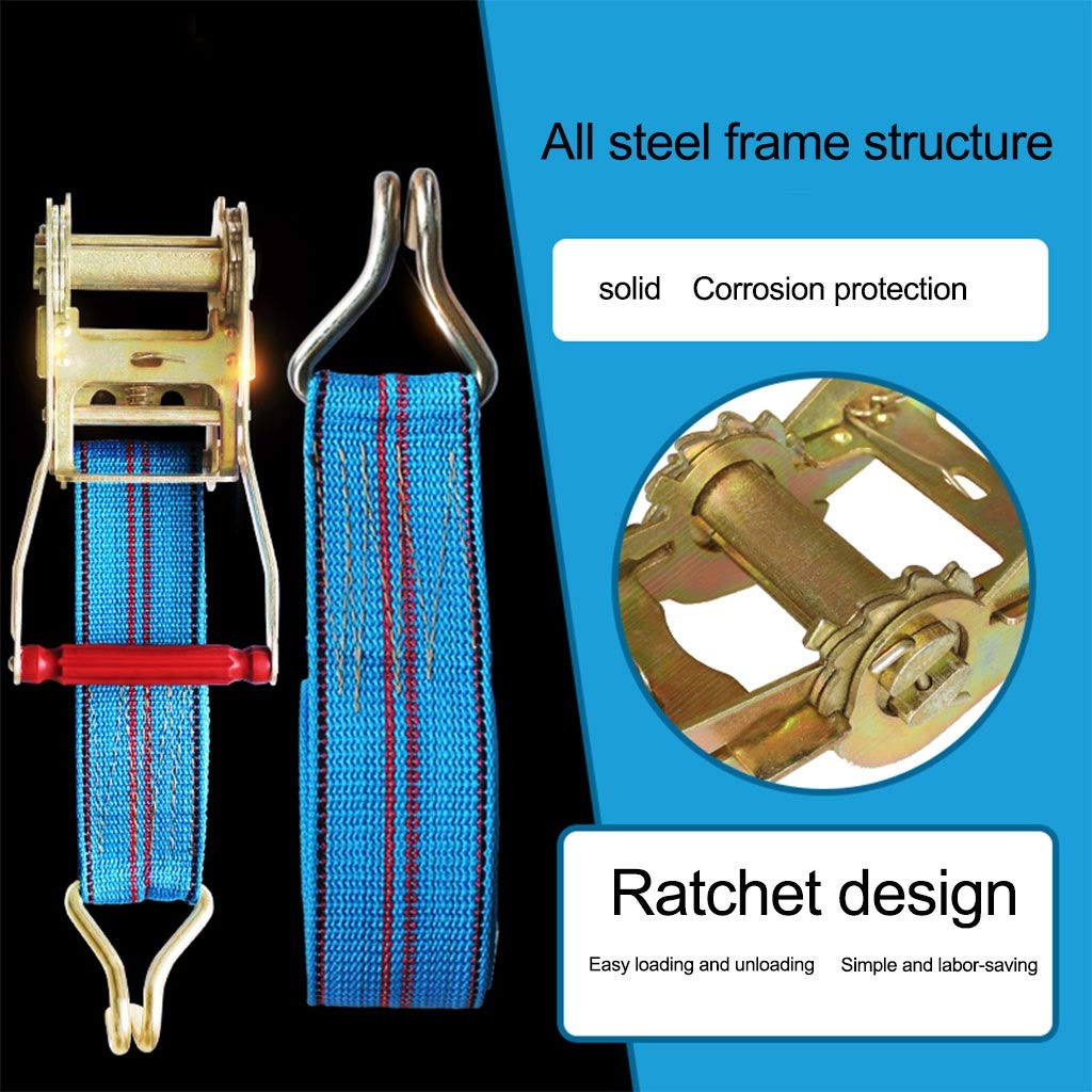 Ratschen-Zurrgurt, robuste Ratschen-Zurrgurte, Abspanngurte für schwere Beanspruchung, 2 Zoll, 10/ FT, 3-Tonnen-Zugkraft, Doppel-J-Haken, Ratschen-Zurrgurte, strapazierfähig, perfekt für Sel