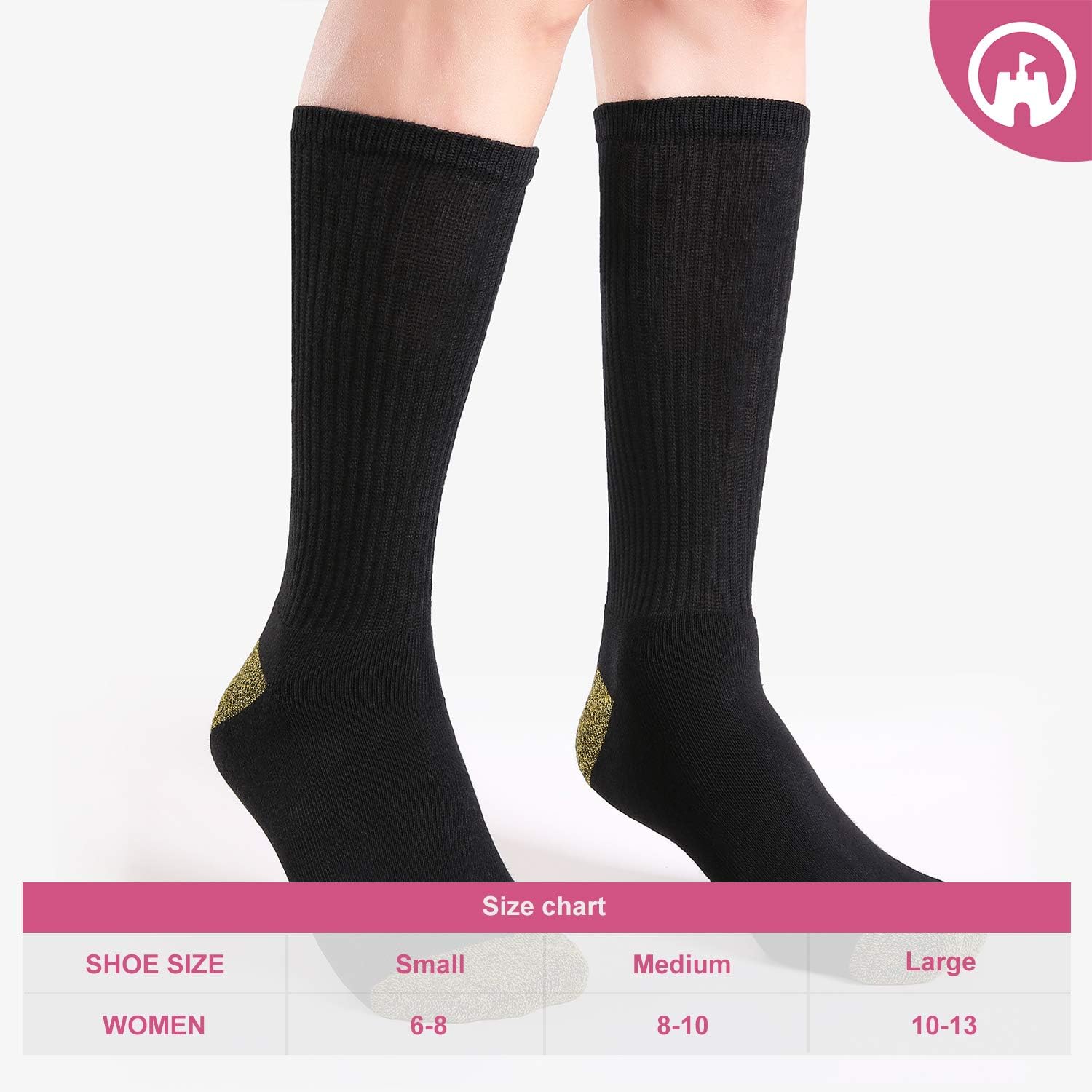 LIMPIDEE Womens Socks,Mid Calf Socks for Women 6 Pairs,Lightweight Breathable Cotton Crew Socks, Long Socks 6-8/8-10/10-13 : Clothing, Shoes & Jewelry