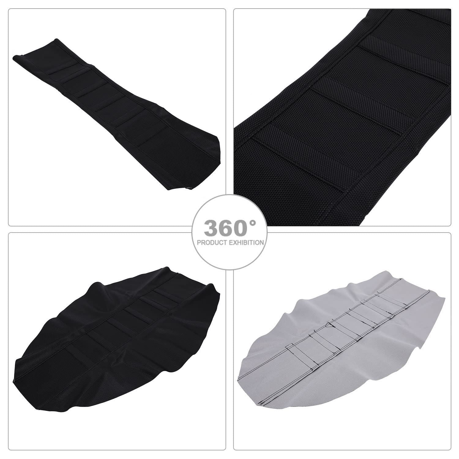 AnXin Motorrad Sitzbankbezug Universal Greifer Sitzbezug Gummi Soft Skin Covers Fit for Most of Dirt Bike Sie SX CRF KXF RM YZ YZF KLX 125 250 150 200 250 350 450 Dirt Pit Bike Off Road Schwarz