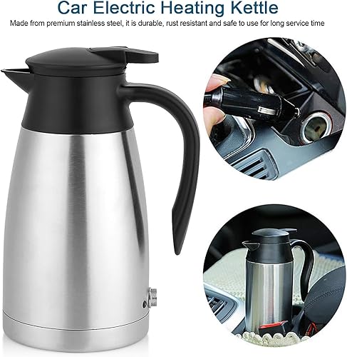 Miniatura 8 de Acouto Caldera eléctrica para coche de 24 V, 33.8 fl oz, acero inoxidable, apagado automático, calentamiento de agua, olla de ebullición para agua