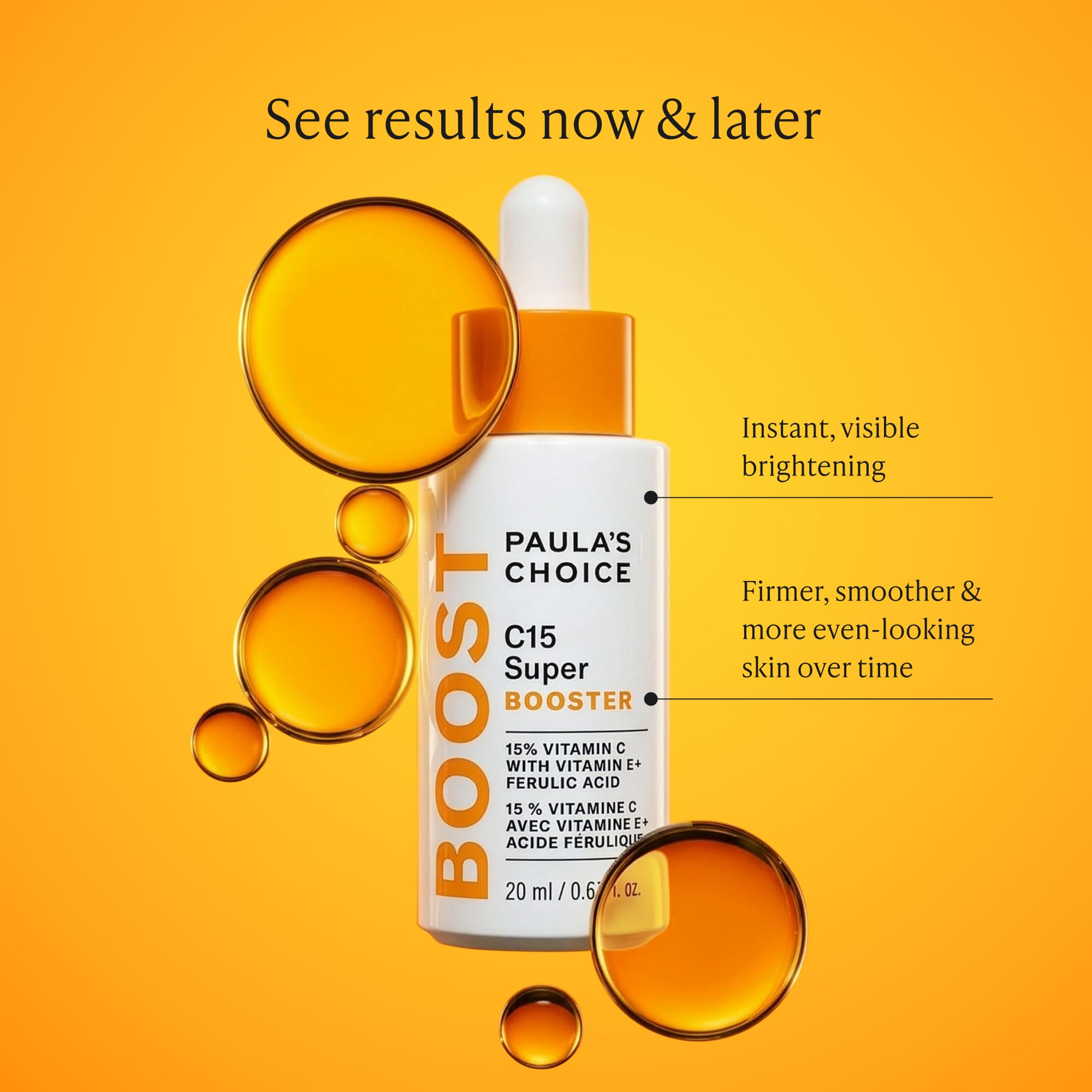 Paula's Choice 15% Vitamin C Booster, Gesichtsserum für ein Glow, 20 ml