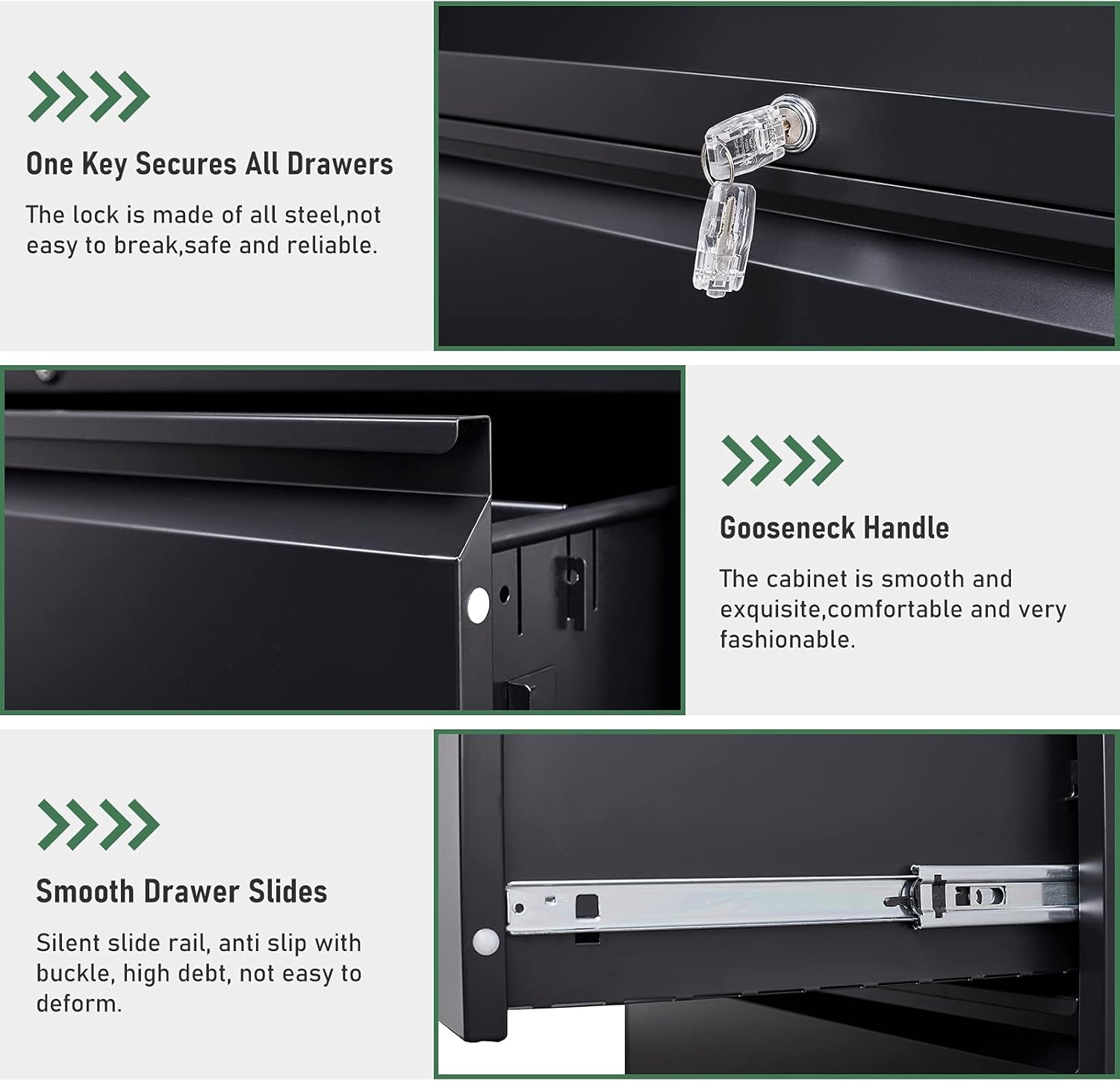 Lateral File Cabinet with Lock, 4 Drawer Lateral Filing Cabinet, Large Deep Drawers Locked by Keys, Metal Storage File Cabinet for Hanging Files Letter/Legal/F4/A4 Size : Office Products