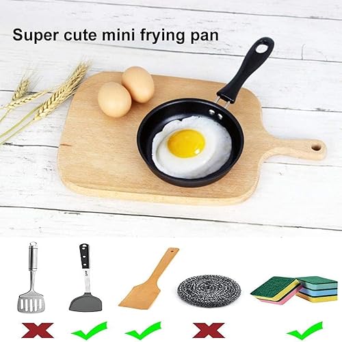 Miniatura 5 de Sartén antiadherente, sartén antiadherente de 4.76.3 pulgadas, mini sartenes antiadherentes, ollas y sartenes no tóxicas sin PFASPFOA con tapa