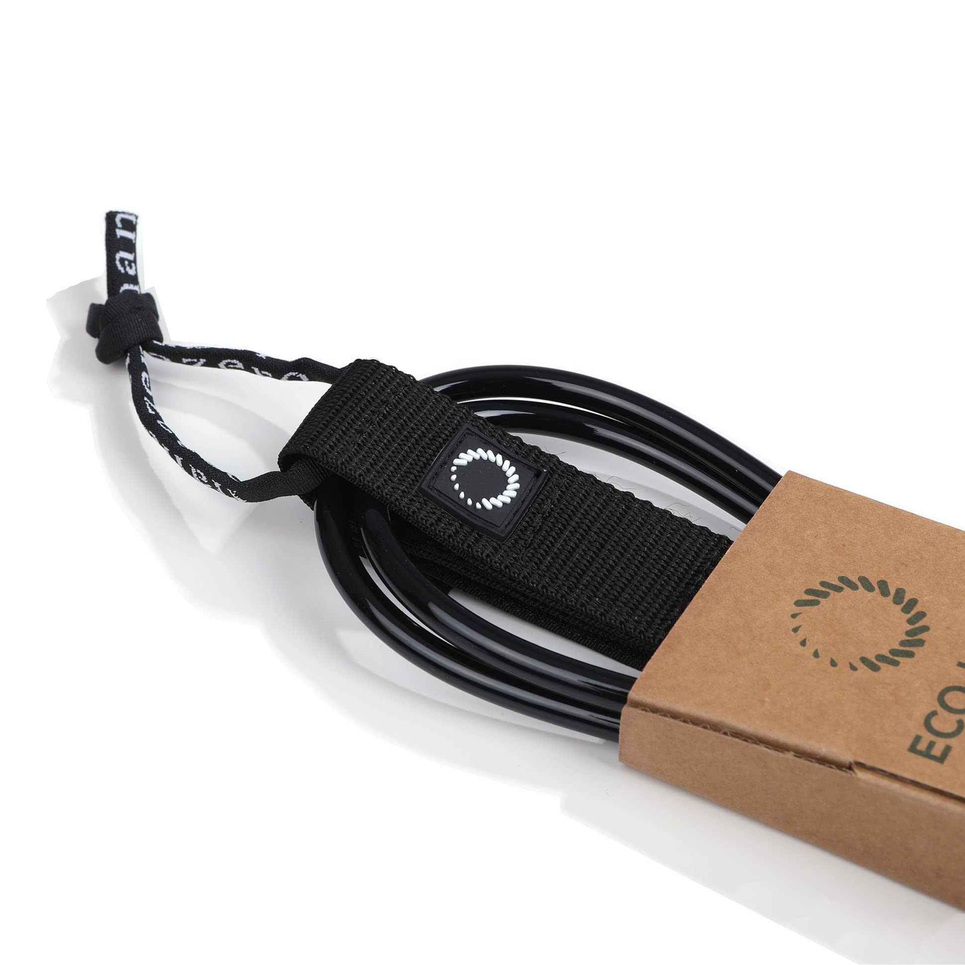 nanazero ECO Leash 1.8 m/2.1m/2.4m/2.7m 0.3" (7mm), Surfleine Cord, Schwarz