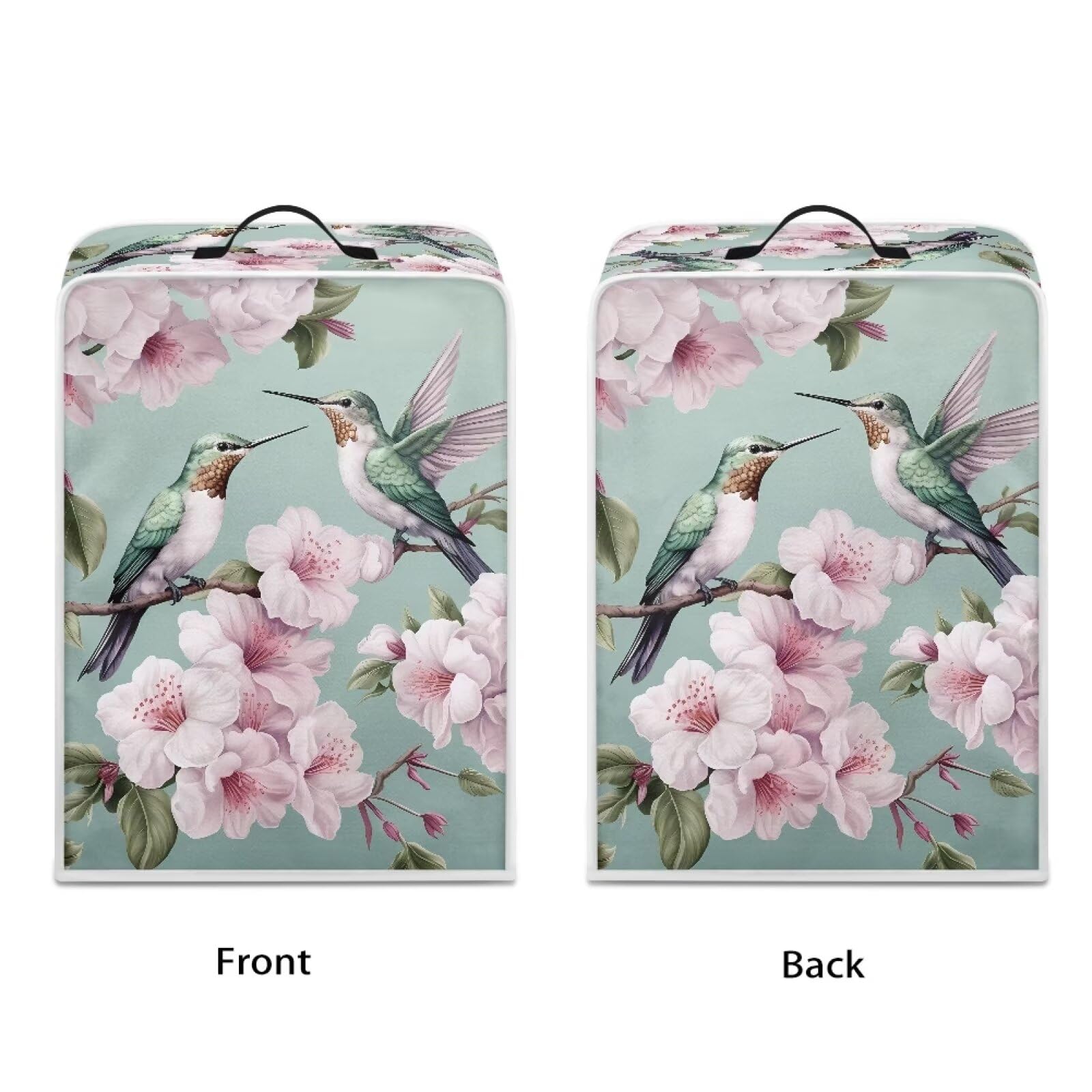 TOADDMOS Copri miscelatore con stampa floreale colibrì per aiuto da cucina, copertura antipolvere con tasche, compatibile con mixer da 6-8 litri, ideale per la decorazione della cucina