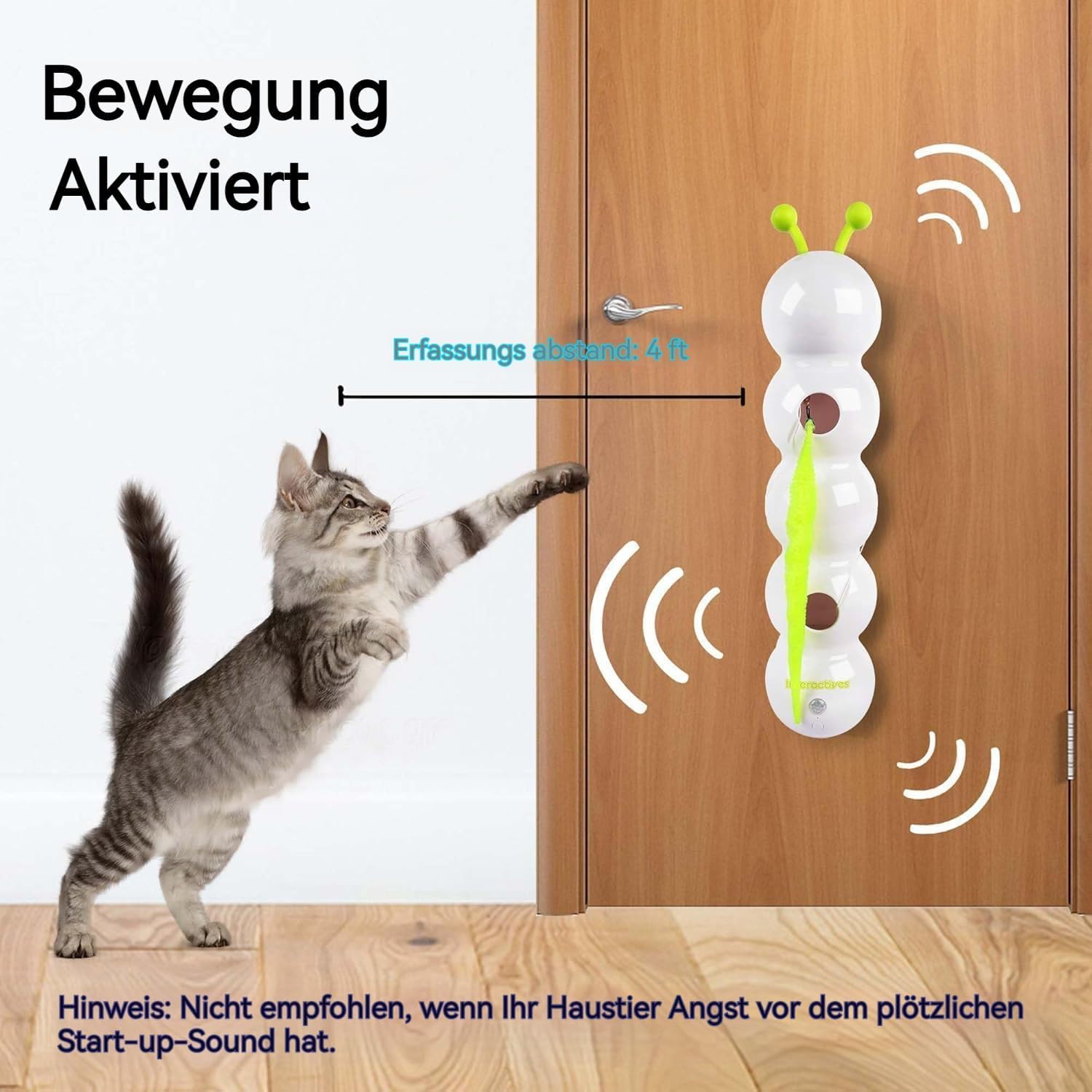 Whirlie Katzenspielzeug, Raupe, Smart Motion Katzenspielzeug mit Wurm-Design, Whirlie Smart Motion Katzenspielzeugs mit Wurm-Design, Fröhliches Katzenspielzeugs für Katzen aller Altersstufen (1Pcs)