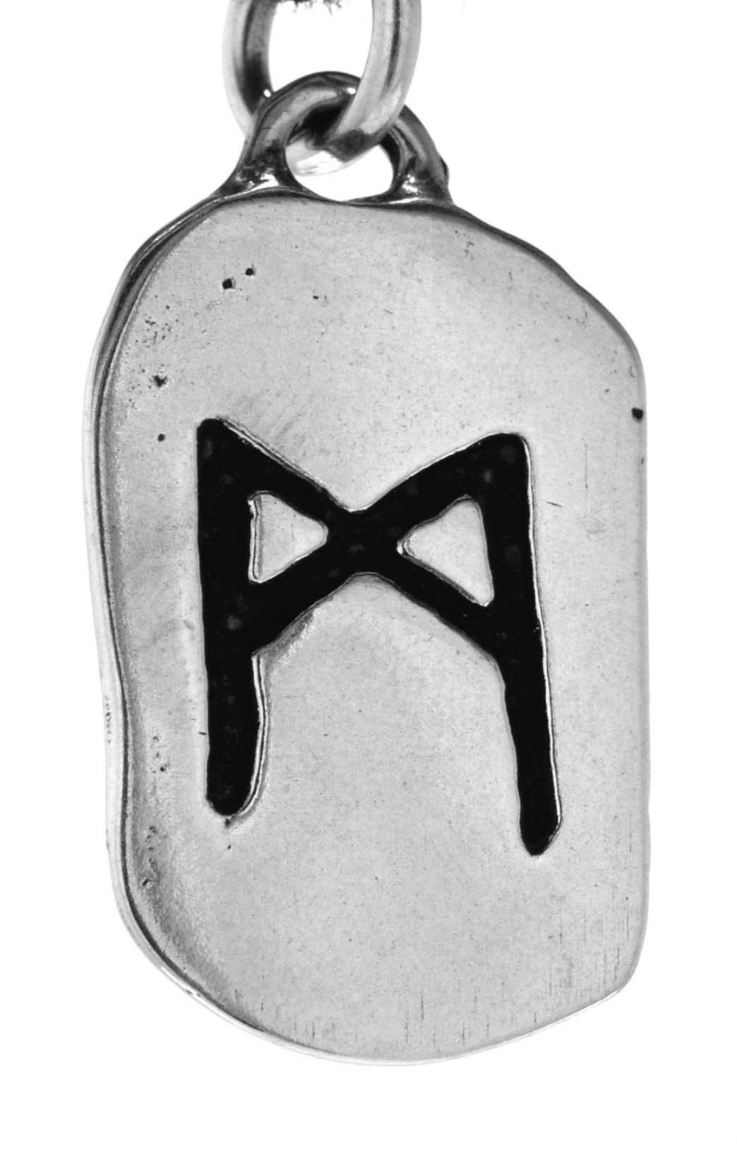 Kiss of Leather Runen Anhänger Mannaz aus 925 Sterling Silber Nr. 312