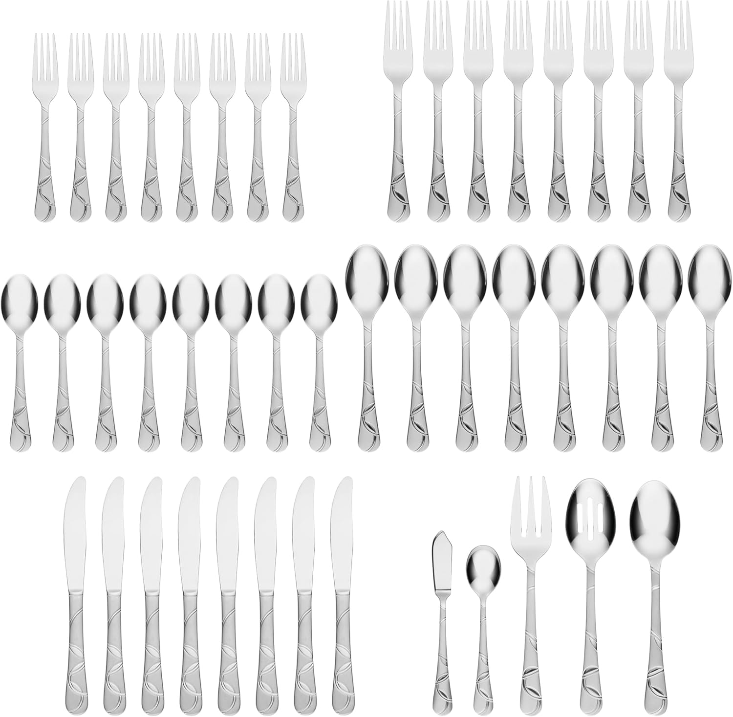 Cambridge 174745CNW13DS Felicity Sand 45-Piece Flatware Set