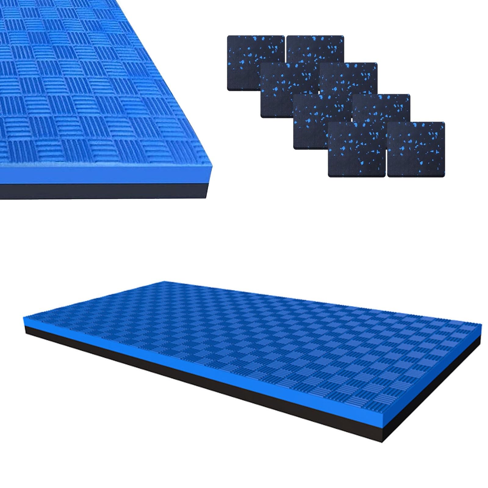 WORDFUN Tappetino per Attrezzature Fitness 2.5 Cm di Spessore, Tappeto Antirumore Antiscivolo, Tappetino Eva Ad Alta Densità, Tappetino Antivibrazione per Tapis Roulant con 8 Piedini Antiscivolo