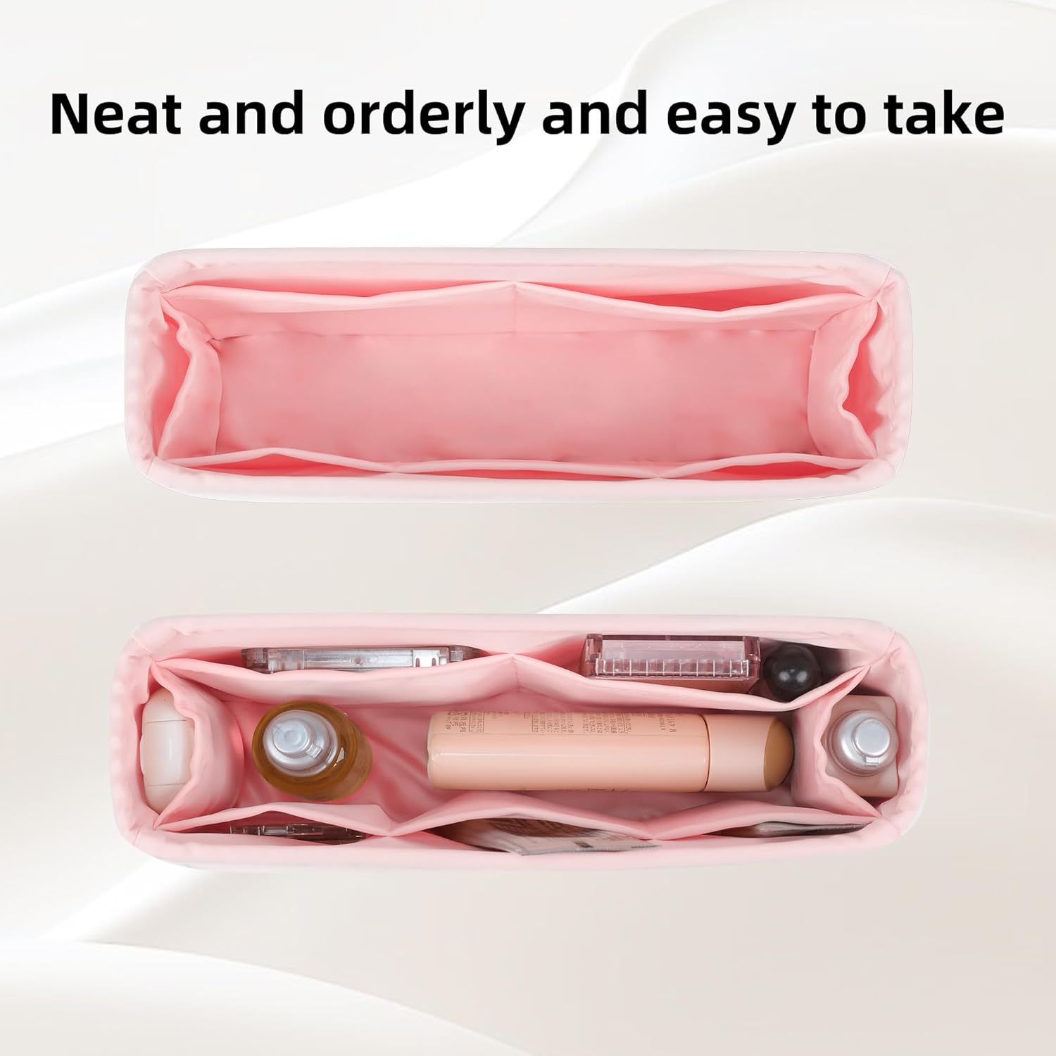 DGAZ Purse Organizer Silky Smooth For ShoulderBirkin Bags,Silk,Luxury Handbag Tote in Bag Shapers, Women(Pink,ShoulderBirkin42)